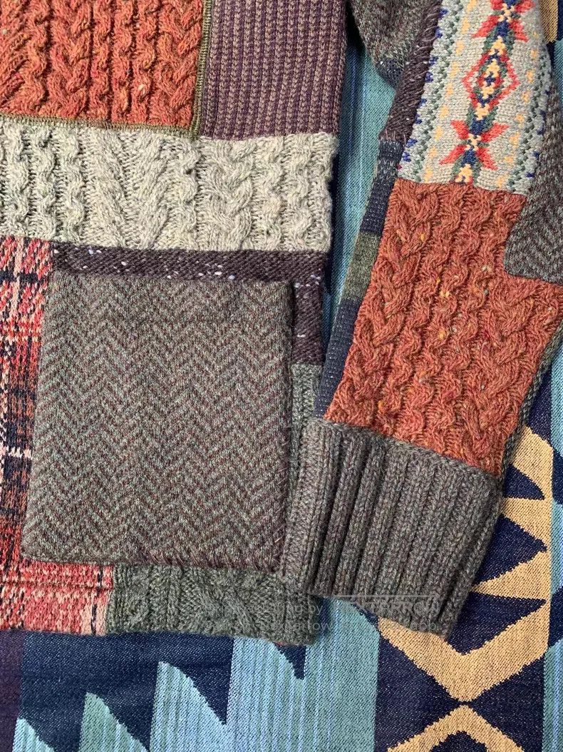 RRL Ralph Lauren RRL Ralph Lauren Patchwork Wool Blend Sweater Size US XS / EU 42 / 0 - 6 Thumbnail