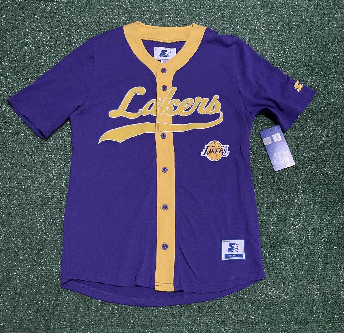 Starter Starter Los Angeles Lakers Button Up Baseball Jersey Mens Size US S / EU 44-46 / 1 - 1 Thumbnail