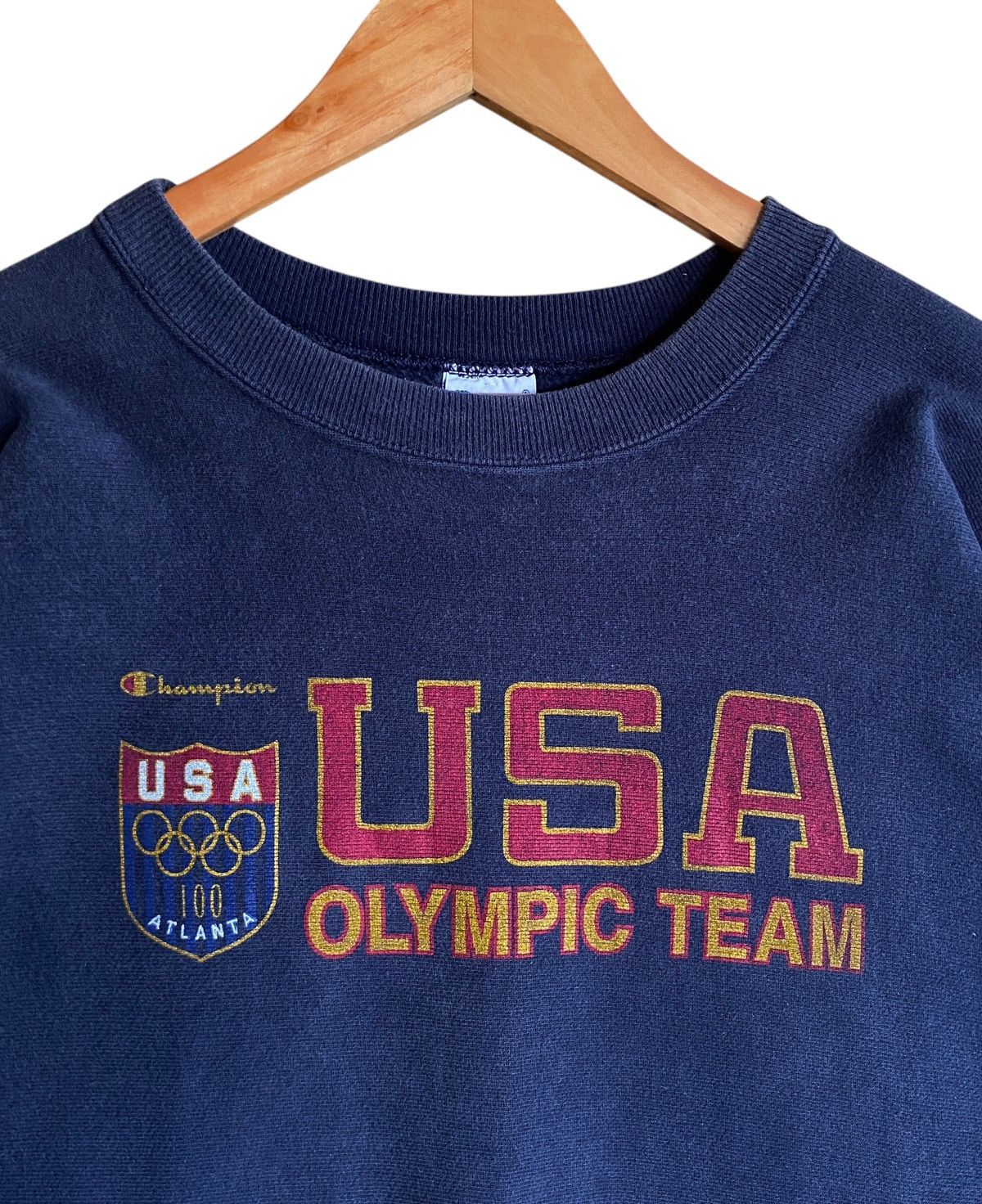 Champion Vintage Champion Reverse Weave USA Olympic Sweatshirt 1990s Size US L / EU 52-54 / 3 - 3 Thumbnail