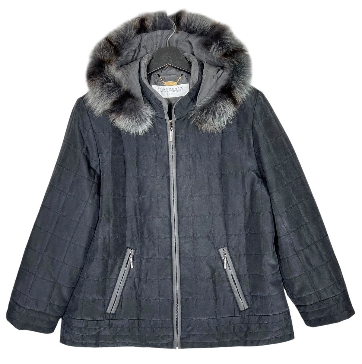 Balmain Paris Detachable Furs Hoodie Jacket