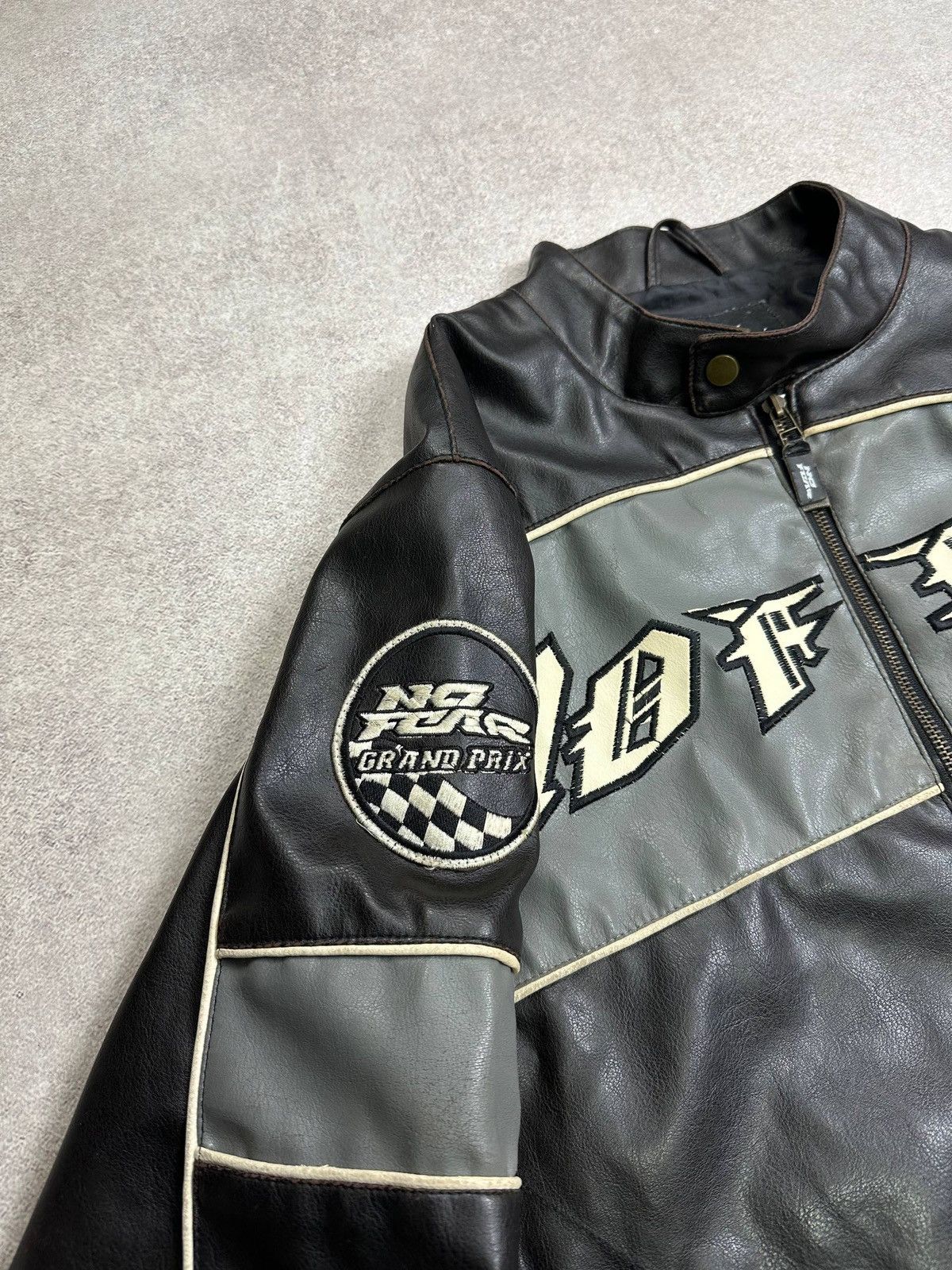 No Fear Vintage 90s No Fear Eco Leather Y2K Biker Moto Jacket S Size US S / EU 44-46 / 1 - 5 Thumbnail