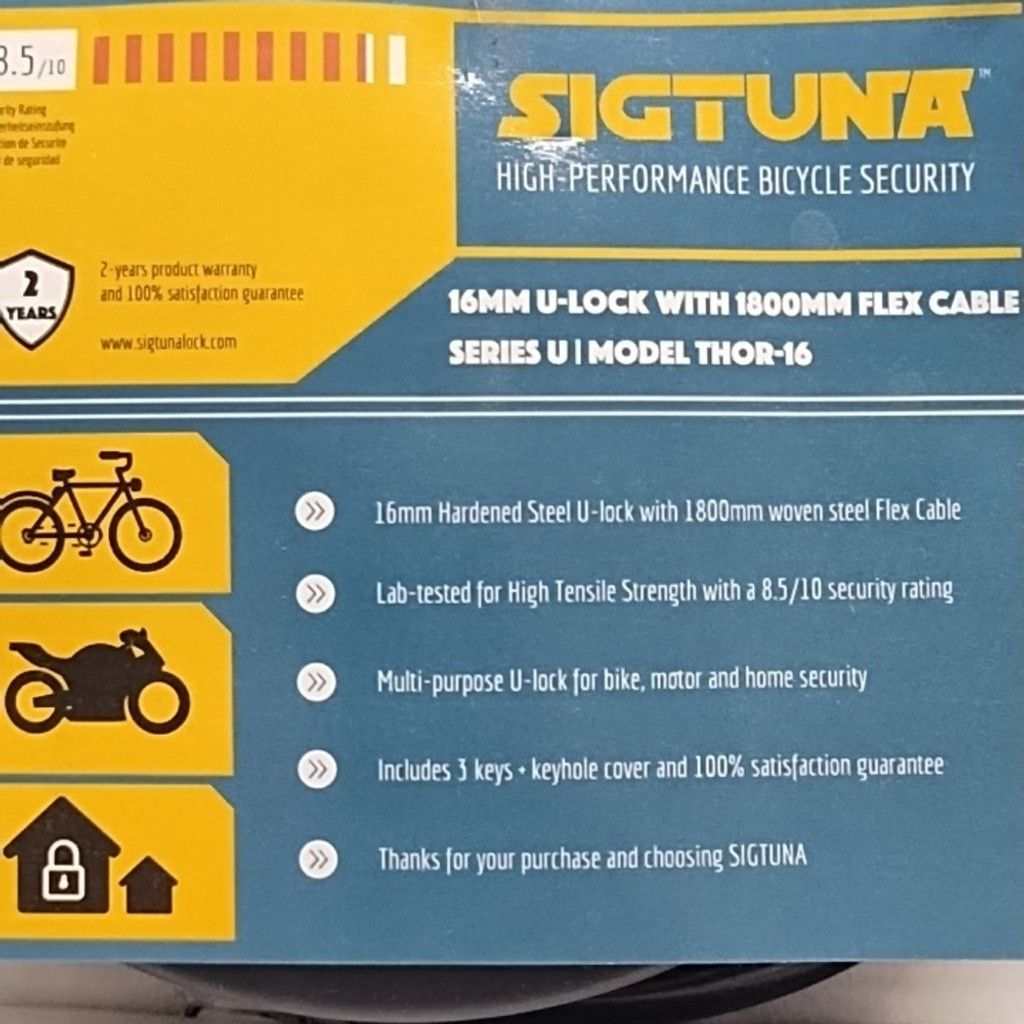 Signal Sport Sigtuna u-lock with flexible cable Size ONE SIZE - 2 Thumbnail