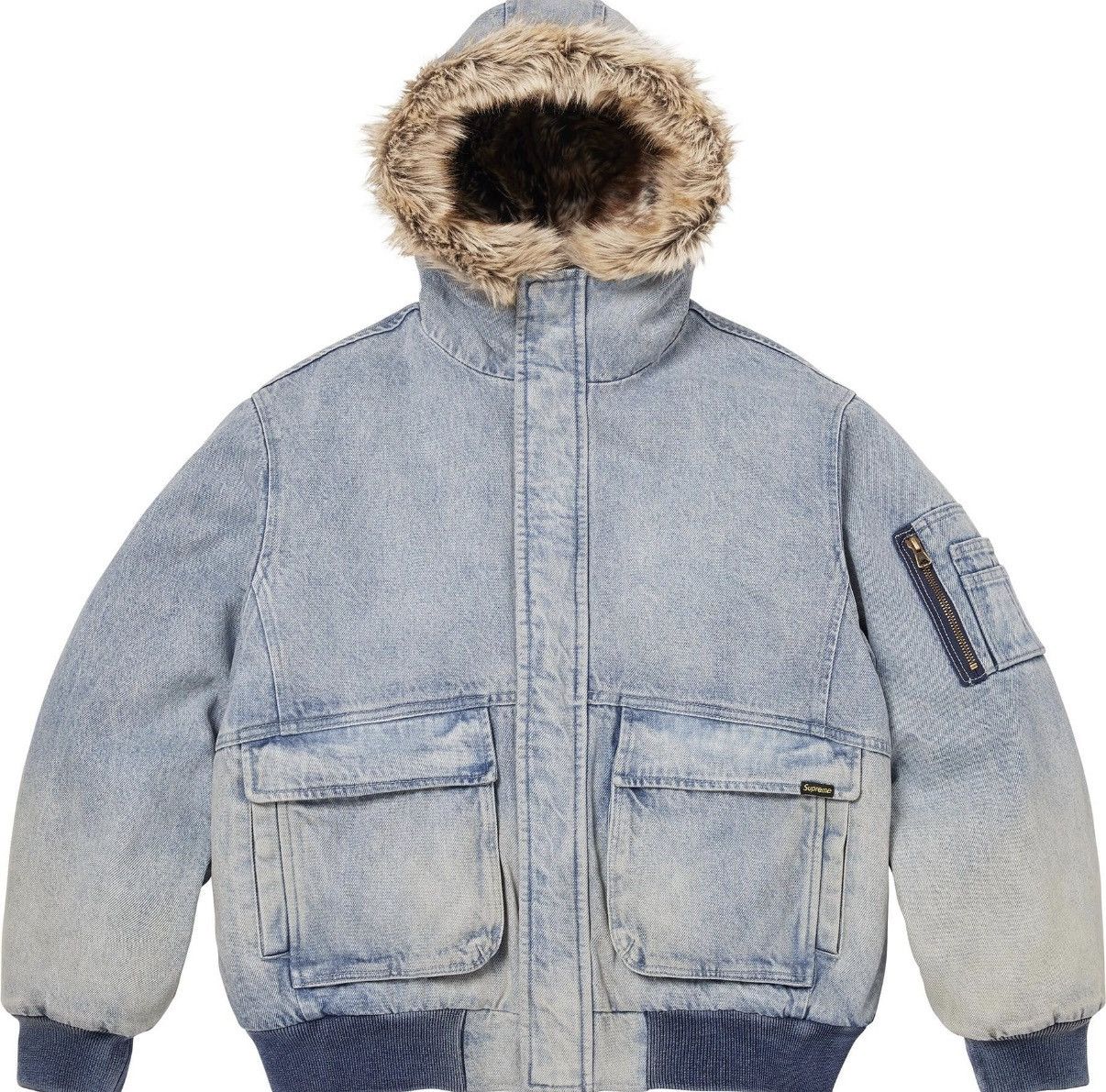 Supreme Supreme Reversible Faux Fur Hooded Work Jacket (Blue) (M) Size ONE SIZE - 1 Thumbnail