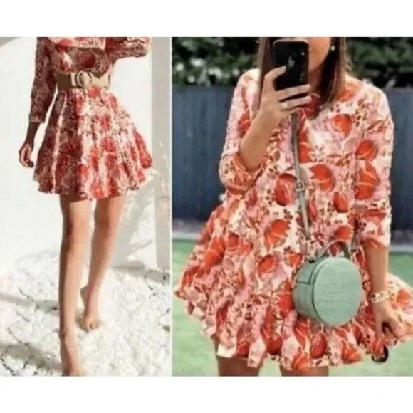 Zara Zara Sharon cocktail floral print mini dress small Size S / US 4 / IT 40 - 3 Thumbnail
