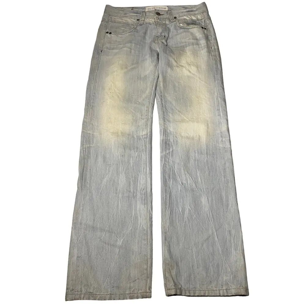 Vintage 2000's Blue Starnik Flared Mudwash StraightCut Jeans Size US 31 - 2 Thumbnail