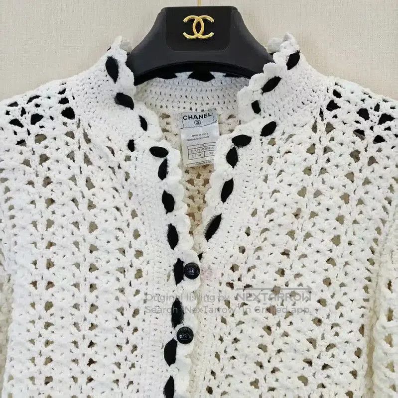 Chanel Chanel White Knitted Long Sleeve Cardigan . Size S / US 4 / IT 40 - 3 Thumbnail