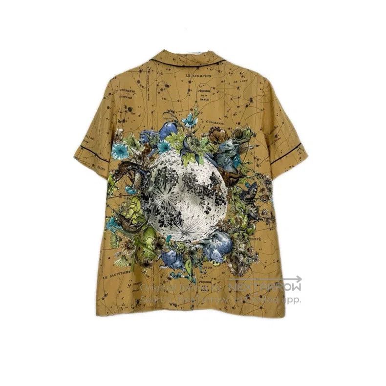 Dior Dior Coffee-coloured constellation series mulberry silk sh Size S / US 4 / IT 40 - 2 Thumbnail