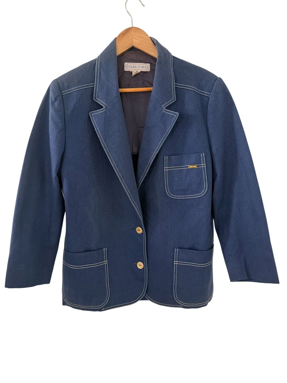 Celine CELINE MADE IN FRANCE DENIM JACKET GOLD LOGO NICE DESIGN Size US M / EU 48-50 / 2 - 5 Thumbnail