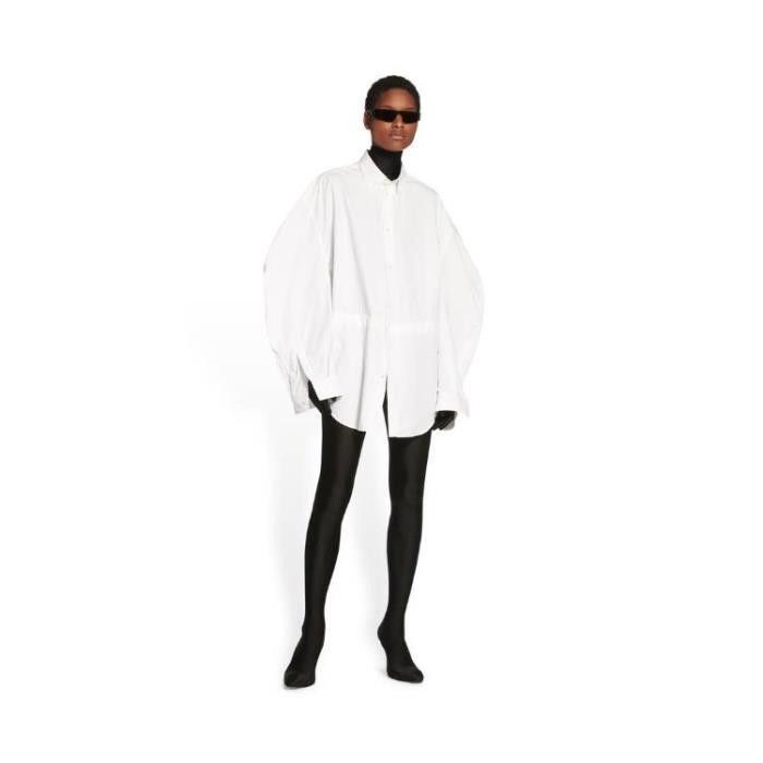 Balenciaga o1tr1nto0126 Twisted Sleeve Shirt in White Size XS / US 0-2 / IT 36-38 - 1 Thumbnail