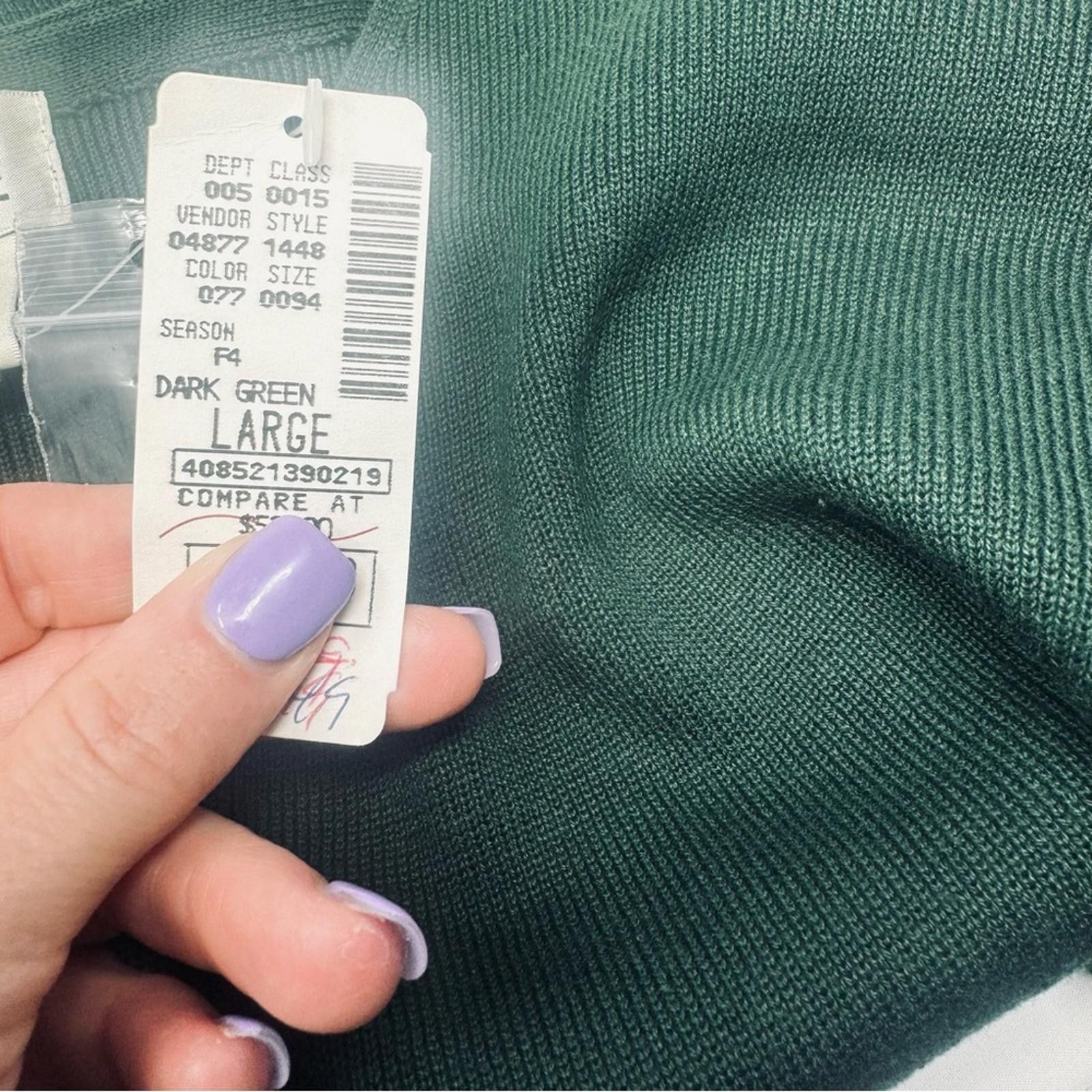 Designer NWT. EPOGEE. Women's Dark Green Button Blouse. Size Large. Size L / US 10 / IT 46 - 5 Thumbnail