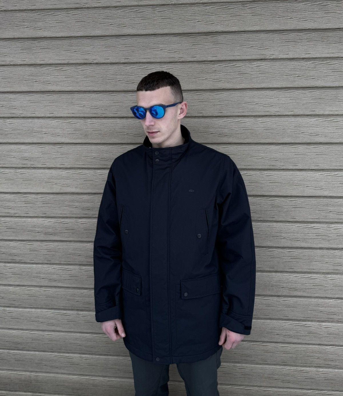Lacoste Lacoste Parka Jacket 48/3 Men Black Fleece Lined Pocket Logo Size US M / EU 48-50 / 2 - 1 Thumbnail