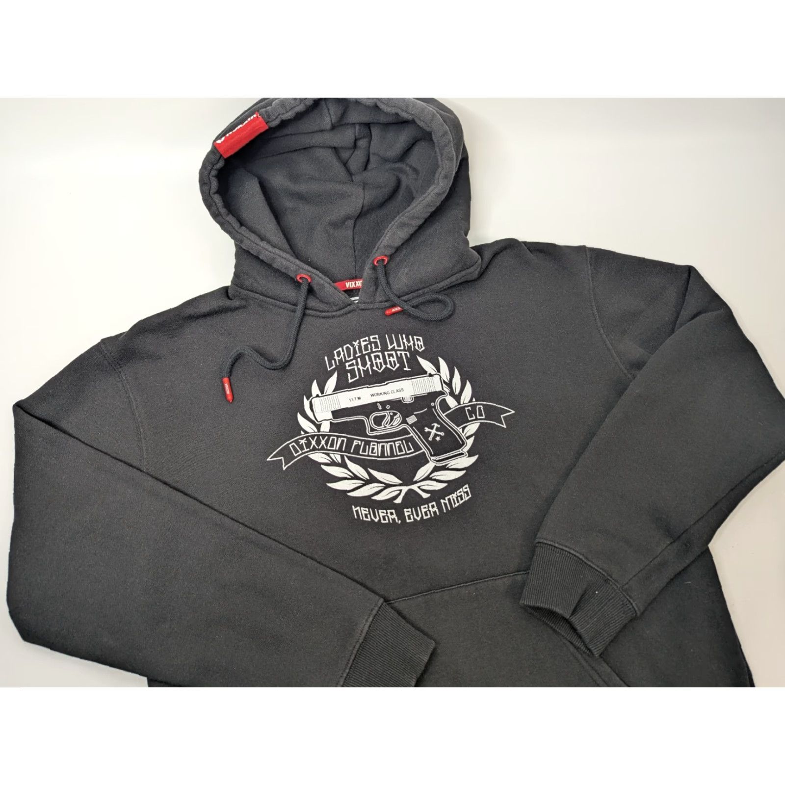 Vintage VINTAGE Vixxon Hoodie Sweatshirt Women’s Black Size Medium Y2K Logo Pullover Hooded Casual Activewear Womens Cold Weather 90s/Biker Theme Size M / US 6-8 / IT 42-44 - 2 Thumbnail