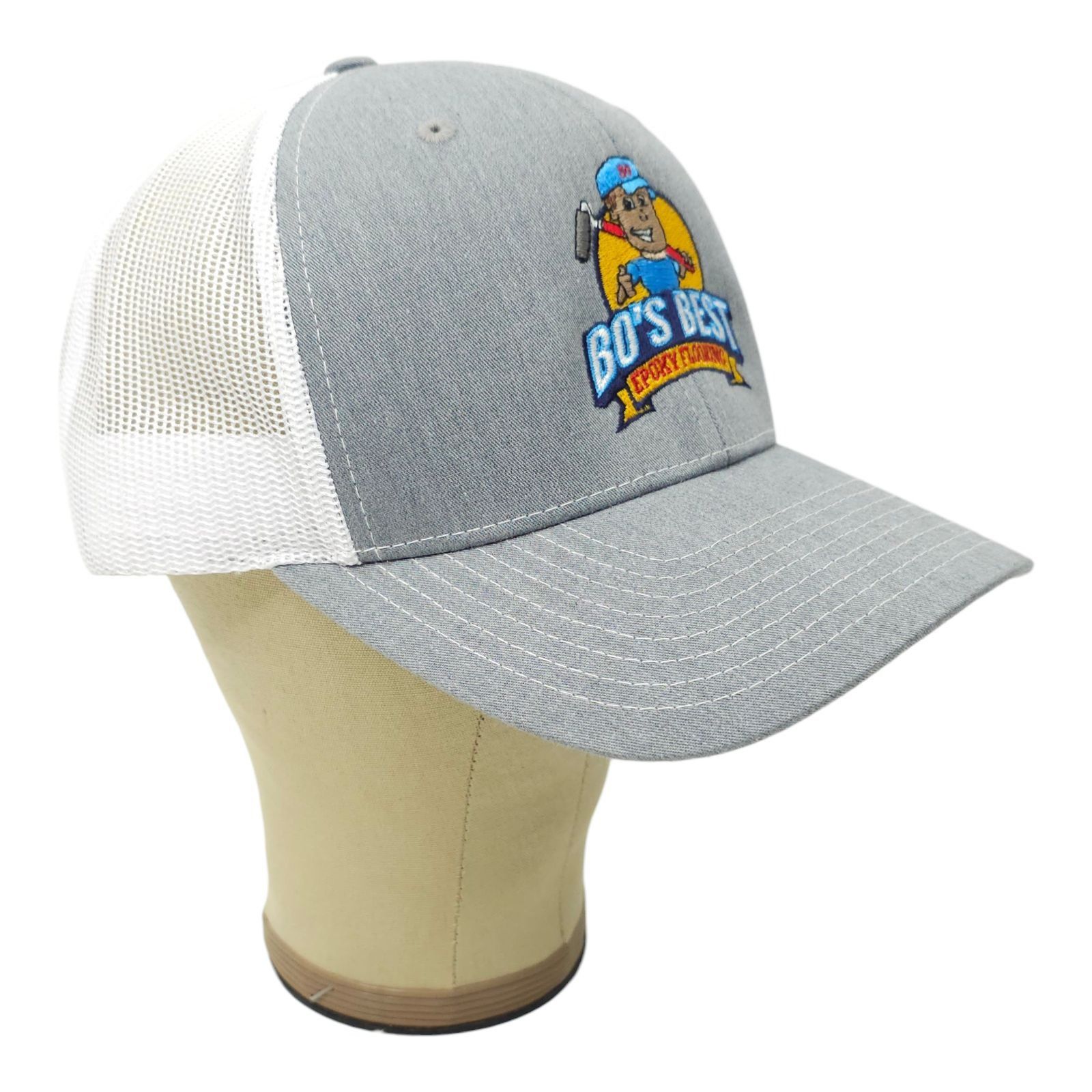Richardson Bos Best Flooring Trucker Cap Snapback Hat Graphic Mesh Work Size ONE SIZE - 3 Thumbnail