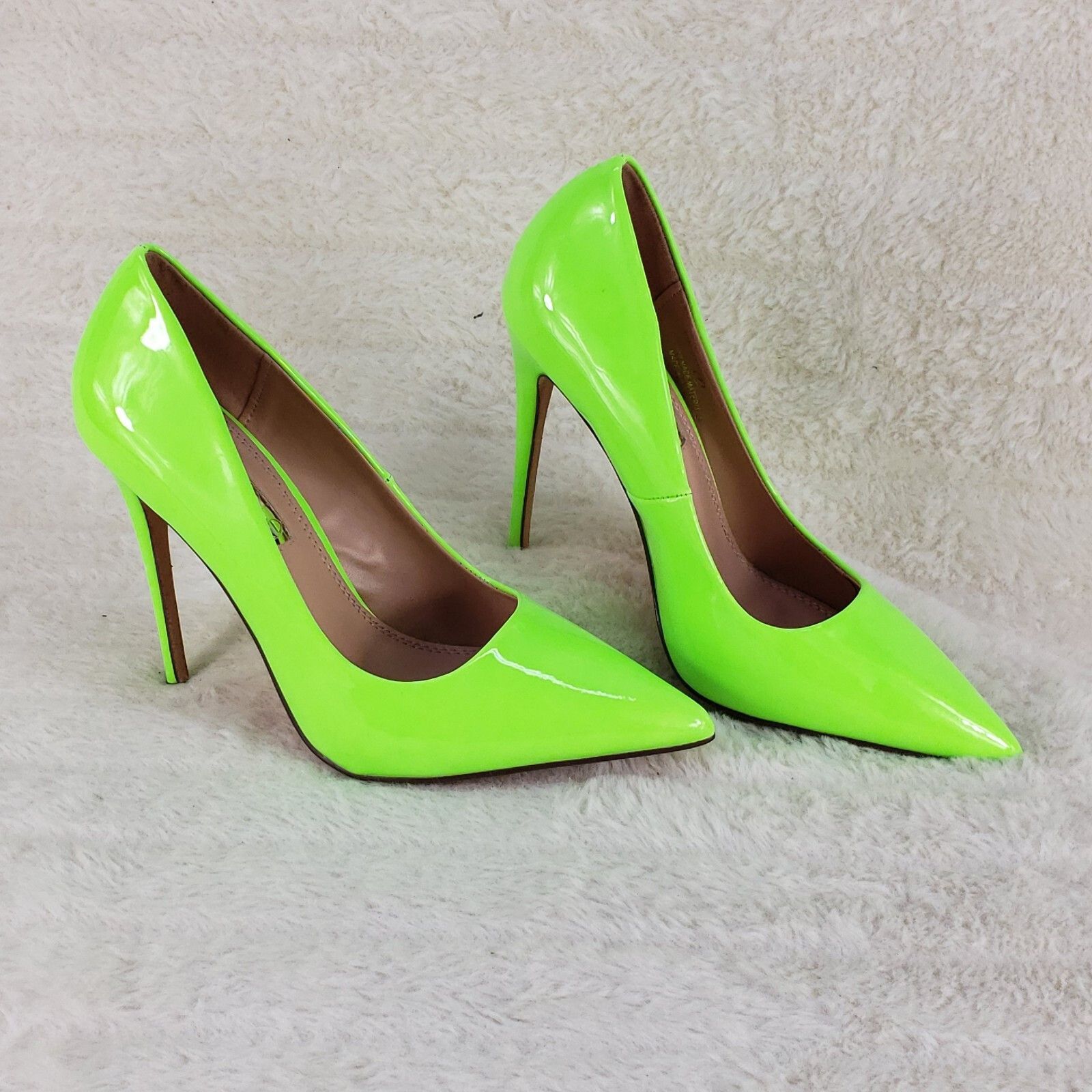Other Fabulous Bright Lime Yellow Pointy Toe High Heel Pumps 7-11 Size US 9 / IT 39 - 3 Thumbnail