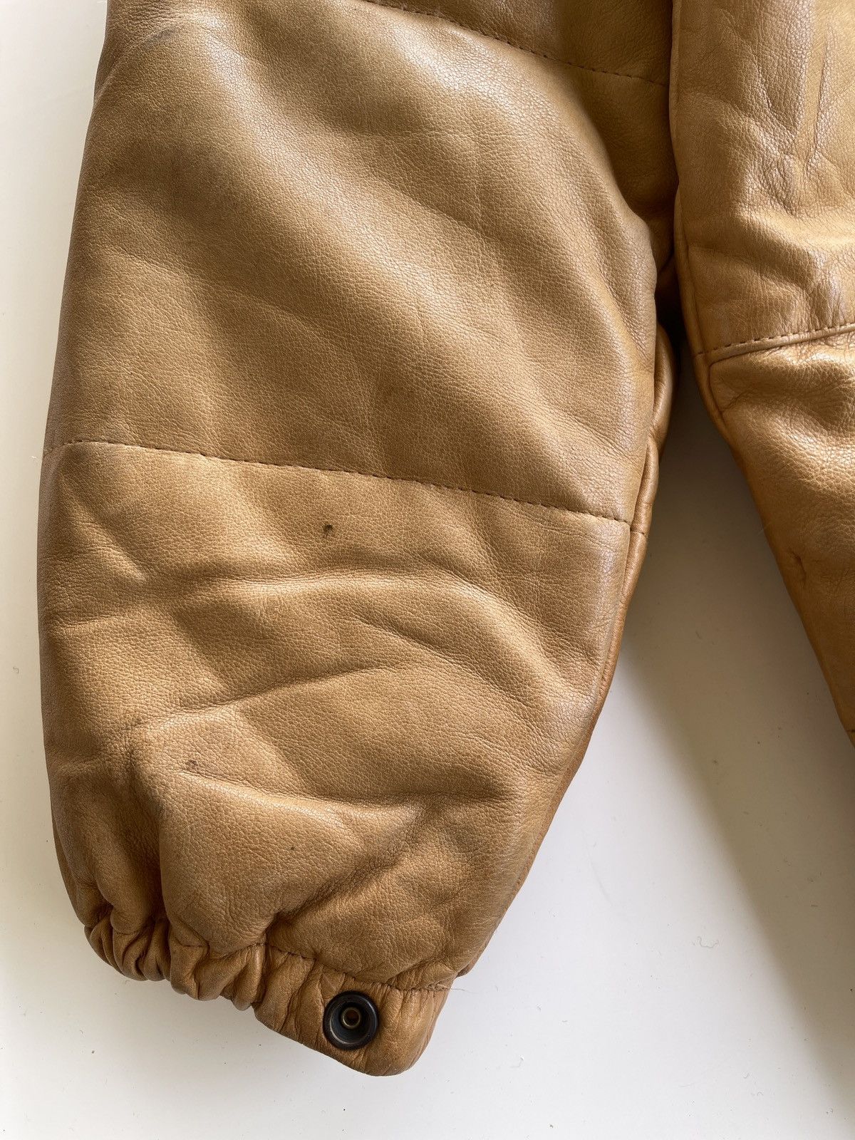 Vintage 80s Vent Couvert Leather Down Jacket Size US L / EU 52-54 / 3 - 13 Thumbnail