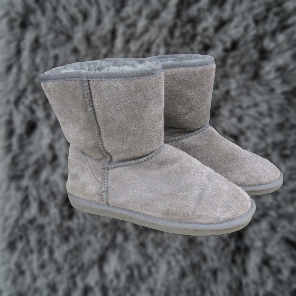 Vintage VINTAGE Beach Feet Boots Womens Size 10 Gray Suede Sheepskin Lined Mid Calf Winter Size US 10 / IT 40 - 1 Thumbnail