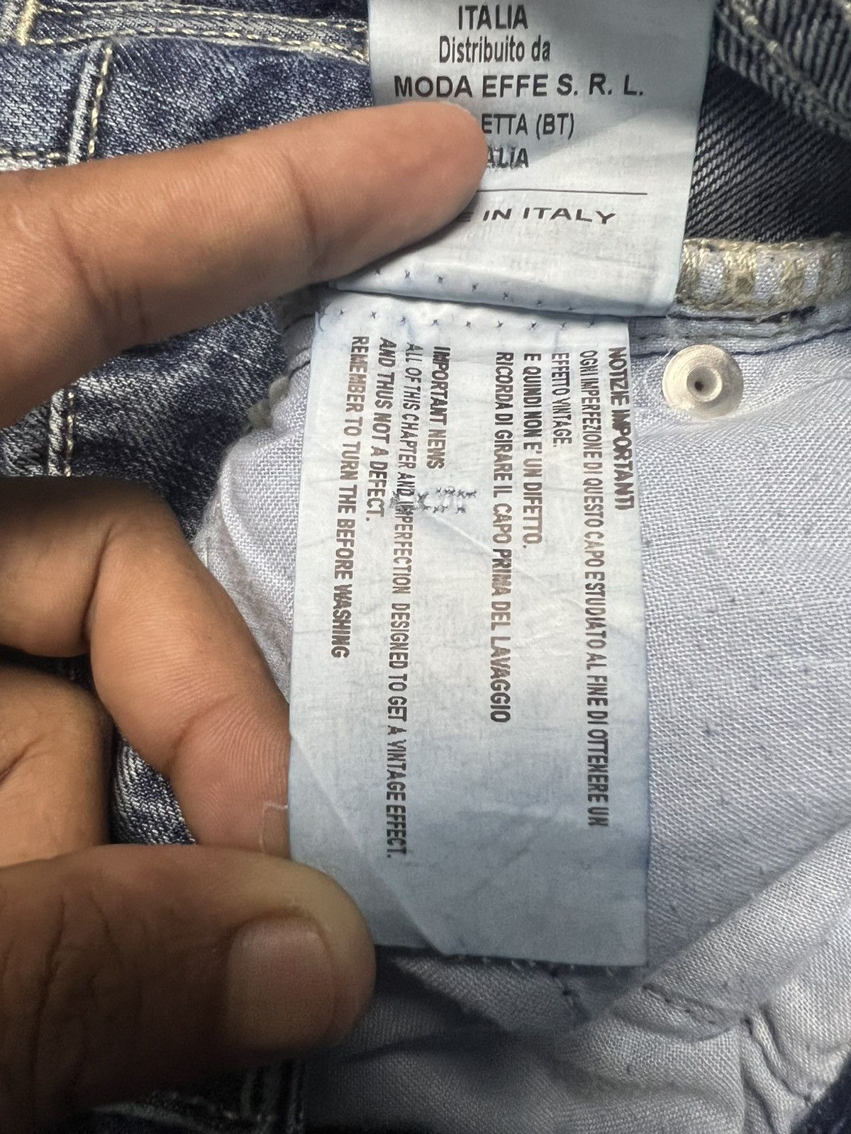 14th Addiction Y2K Italian Shiki Ripped Wide-Leg Denim Jeans (41) Size 26" / US 2 / IT 38 - 11 Thumbnail