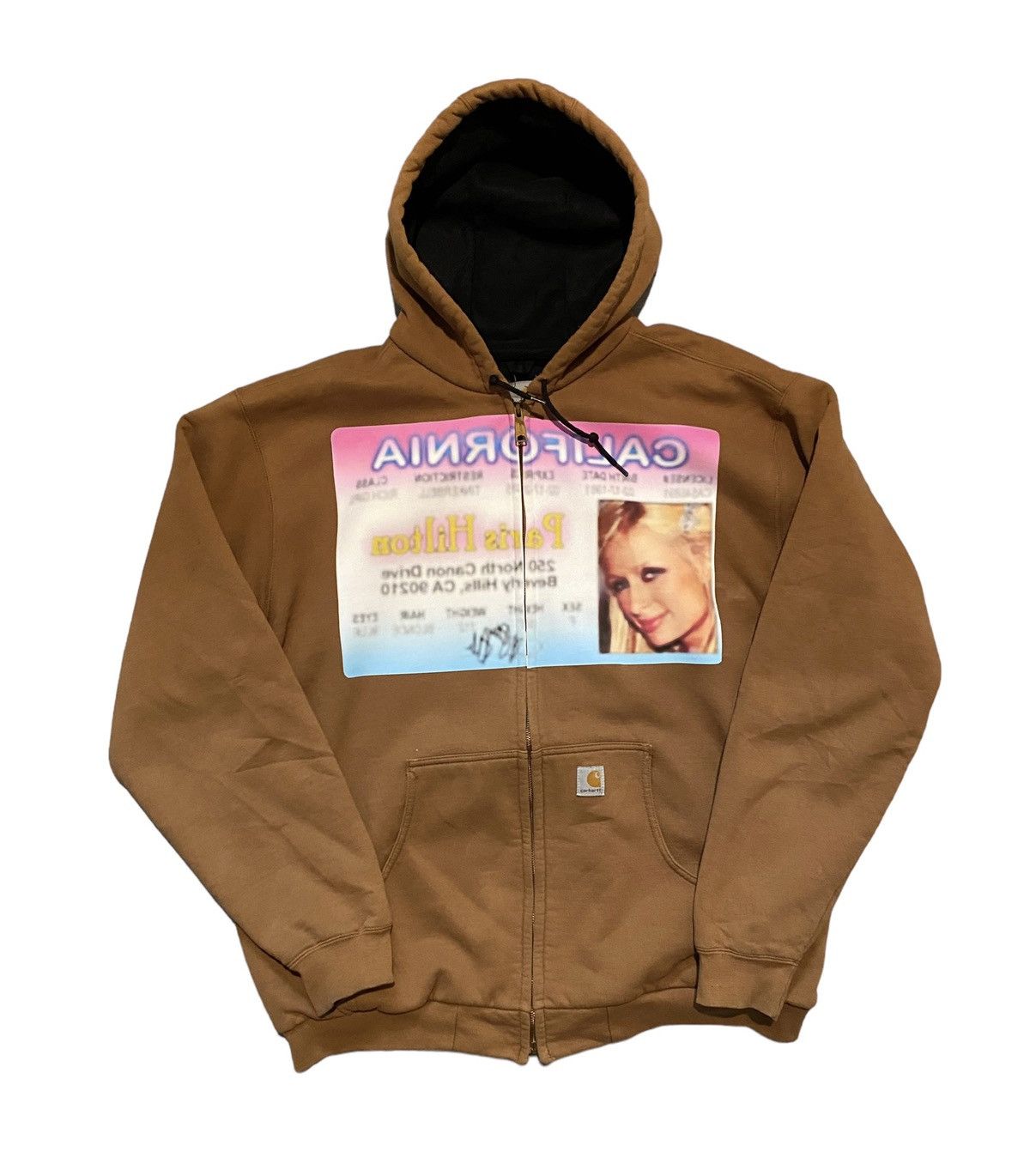 Vintage Vintage carhartt jacket zip up hooded Paris Hilton ID Card Size US XL / EU 56 / 4 - 1 Preview