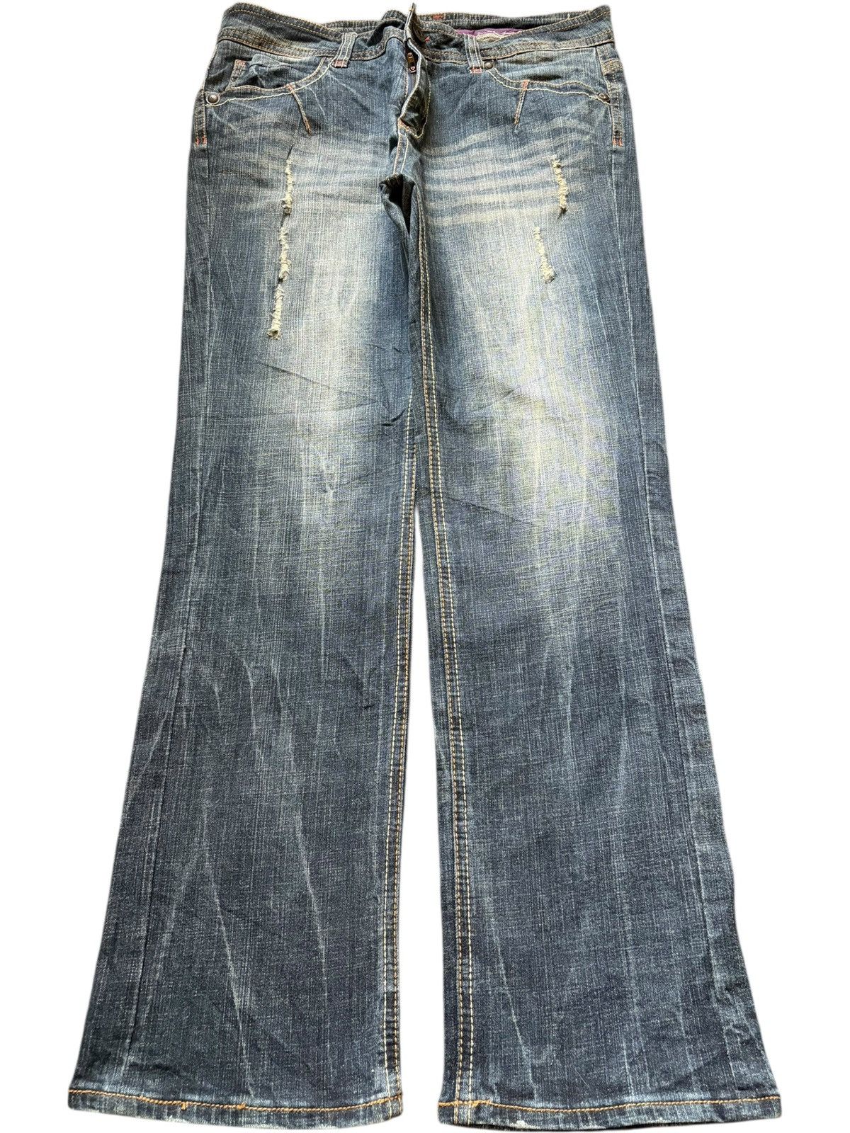 Hysteric Glamour Vintage Japanese Brand Faded Wash Distress Flare Jeans Size 34" / US 12 / IT 48 - 1 Thumbnail