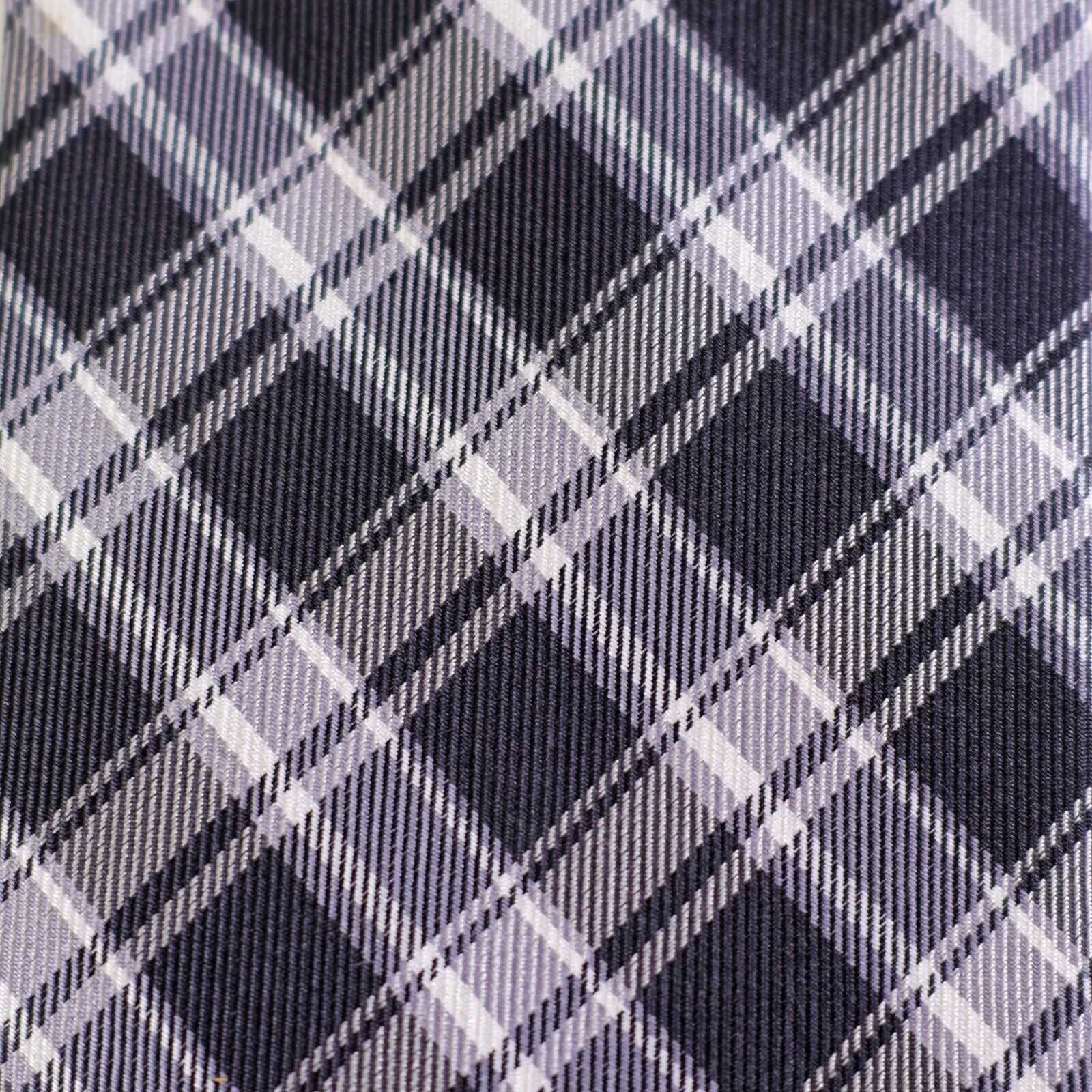 Michael Kors Michael Kors Gray Silver Plaid Woven Silk Tie Size ONE SIZE - 2 Thumbnail