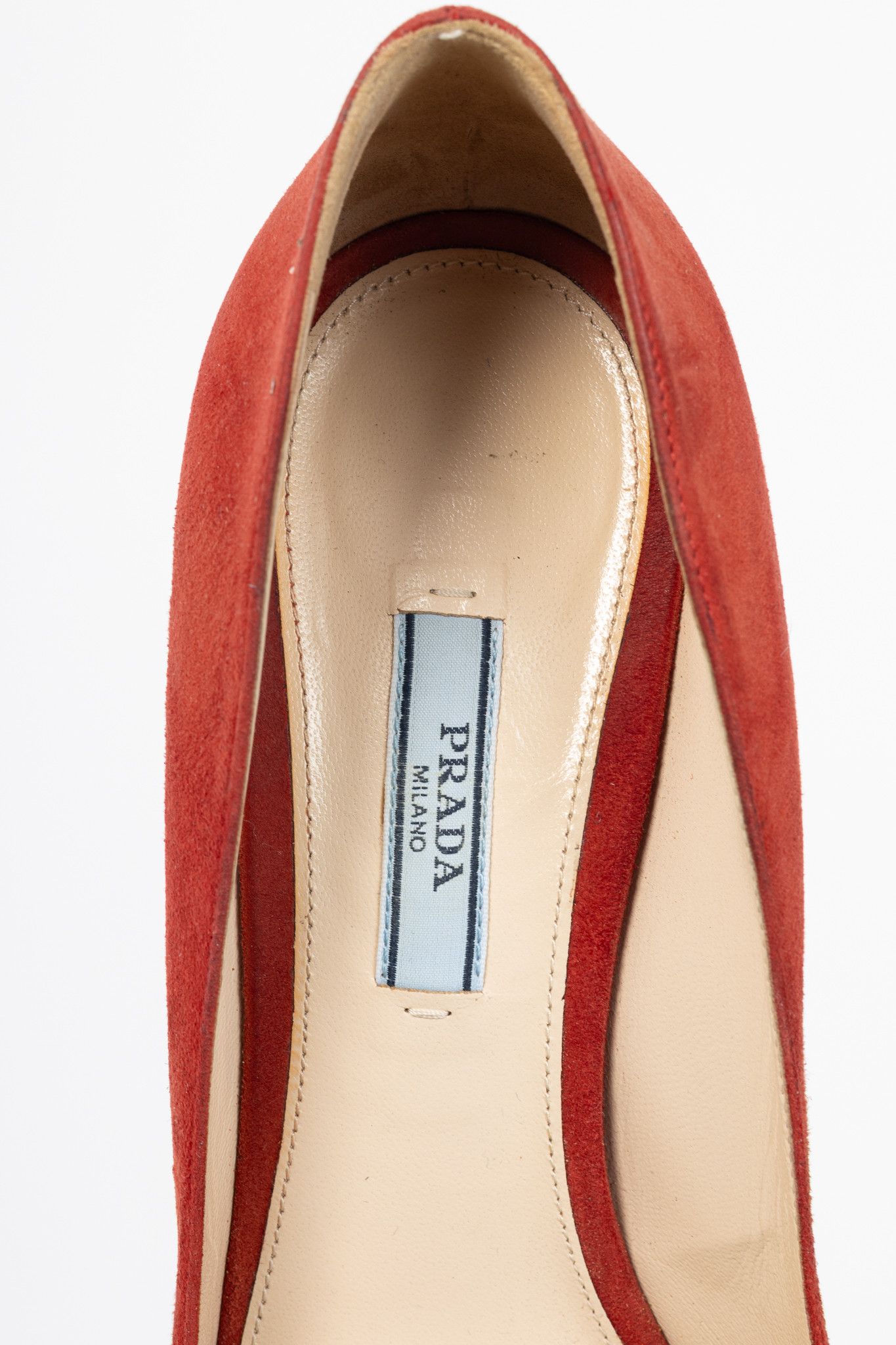 Prada Prada Red Suede Pointed-Toe Pumps Size US 9.5 / IT 39.5 - 8 Thumbnail