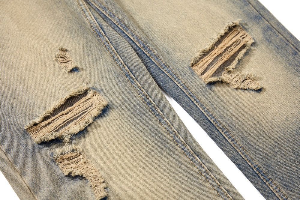 Vintage American loose men's washed distressed straight ripped jeans Size US 32 / EU 48 - 5 Thumbnail