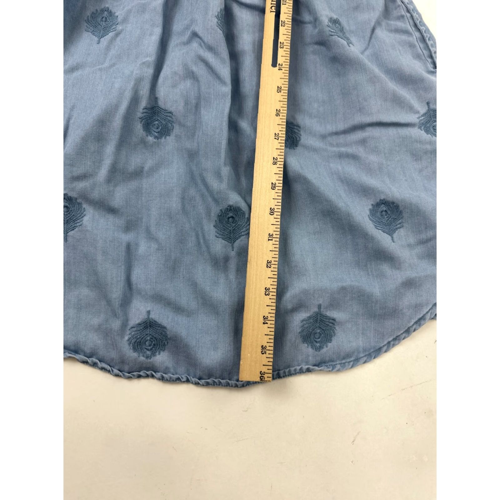 Vintage Holding Horses Shift Dress Womens Small Blue Chambray 3/4 Sleeve Embroidered Tie Waist Casual Size S / US 4 / IT 40 - 6 Thumbnail