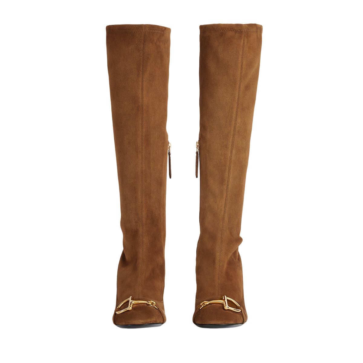 GUCCI $2190 Women's Beige Suede Horsebit Boots New & Authent
