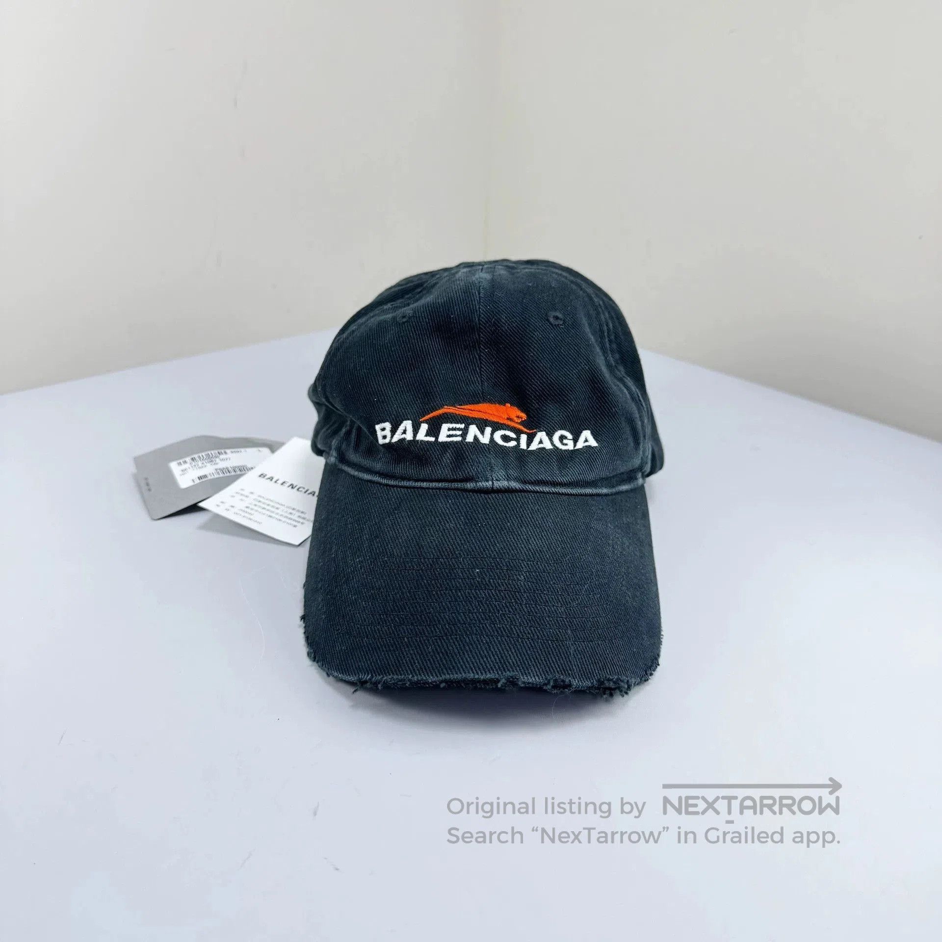 BALENCIAGA× スリーストライプ ロゴキャップ Mサイズ Adidas × Balenciaga New Three Stripe Notched Logo Cap (L) 59 CM