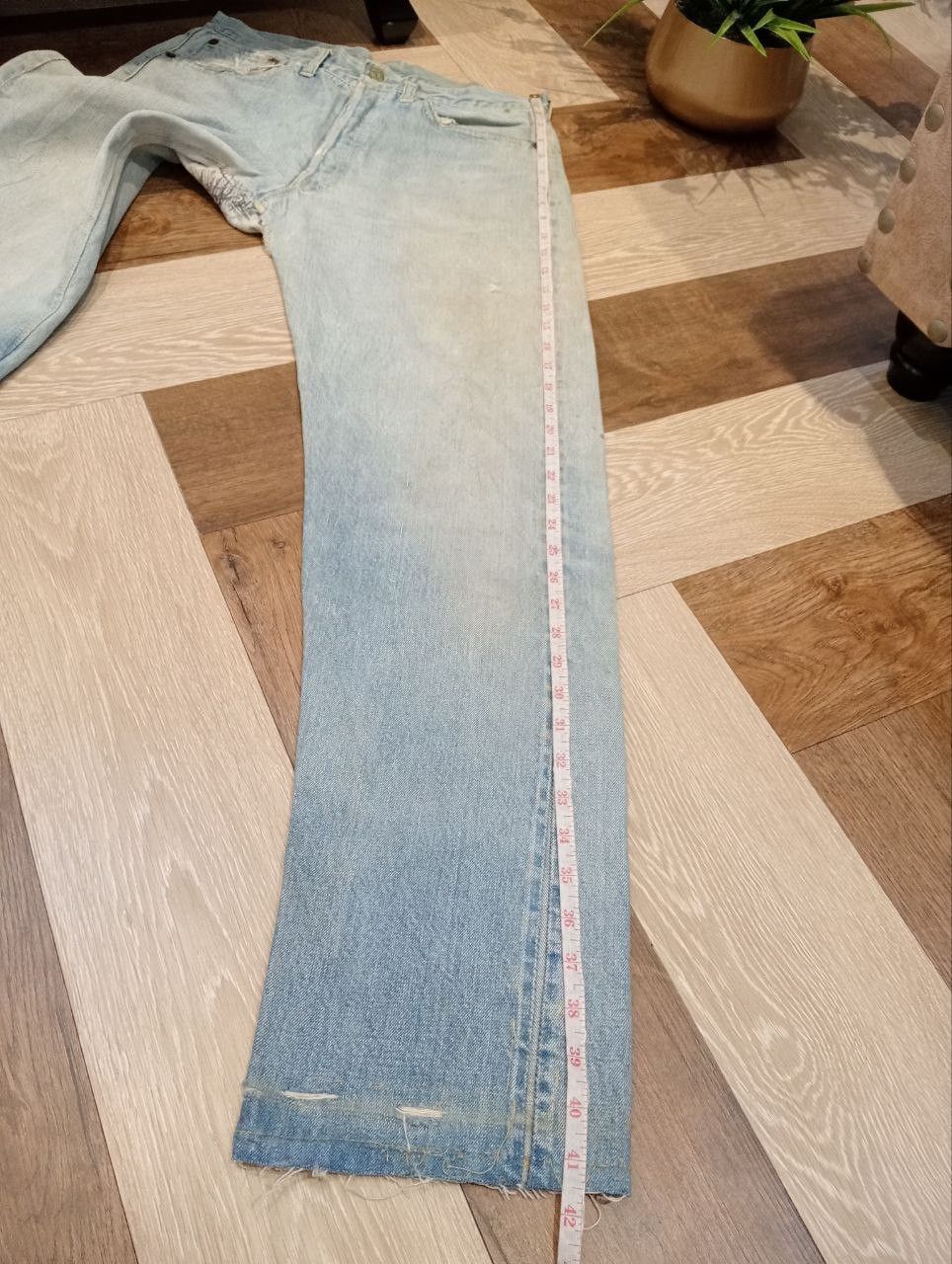 Levi's RARE LEVI'S VINTAGE 501 CAPITAL E HIDDEN RIVET DENIM Size US 31 - 20 Thumbnail