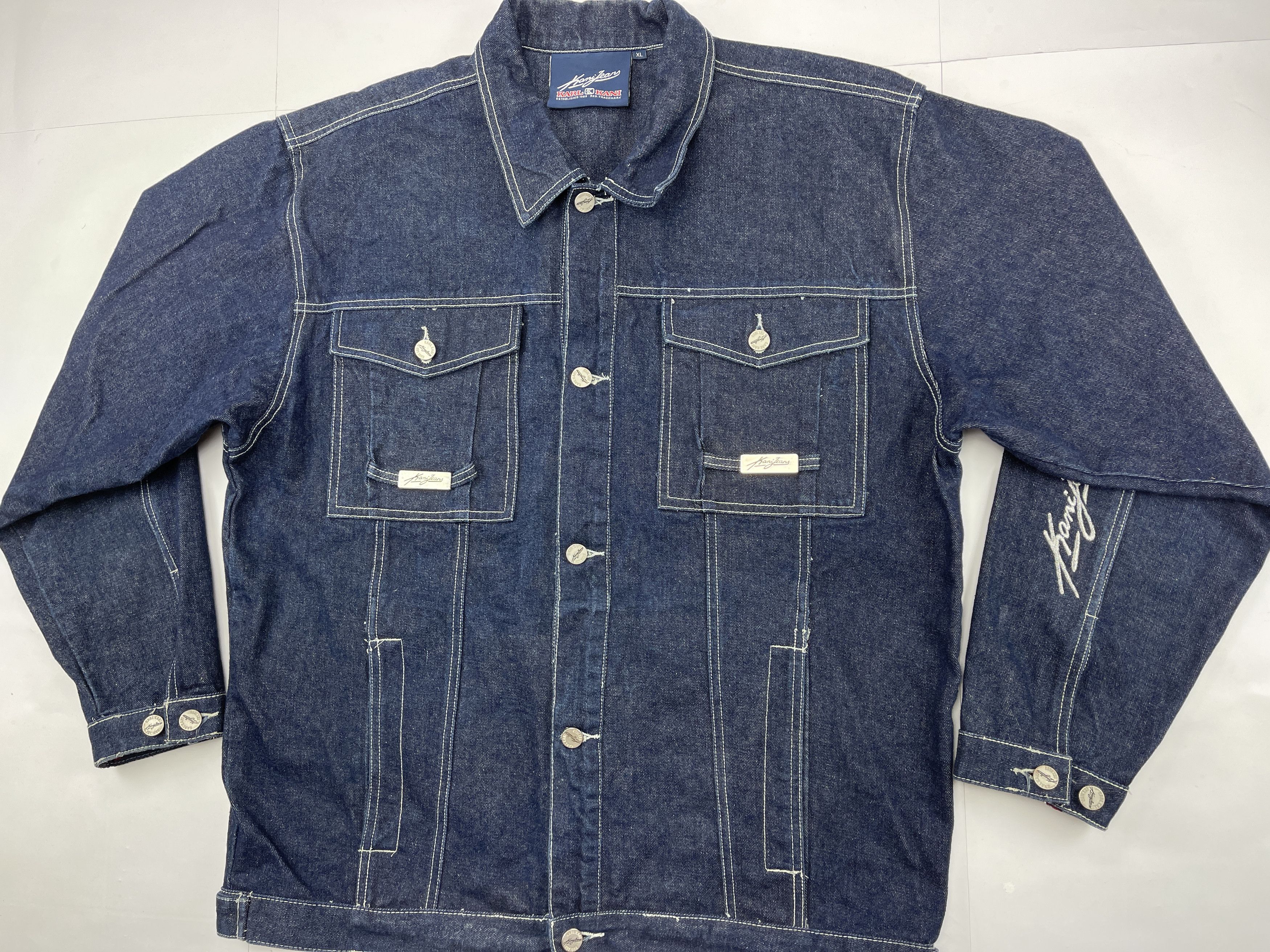 Karl Kani Karl Kani jacket, blue, vintage Kani denim jacket, 90s XL Size US XL / EU 56 / 4 - 4 Thumbnail