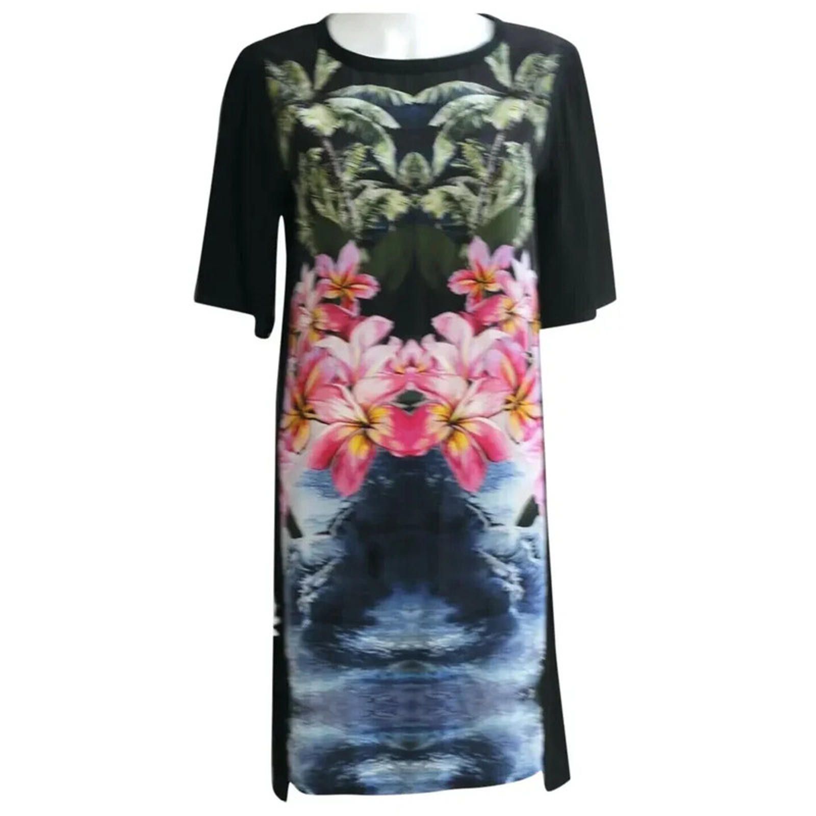 Stella McCartney Stella McCartney Hawaiian black silk Shift dress 38 uk 6 - 8 Size S / US 4 / IT 40 - 1 Thumbnail
