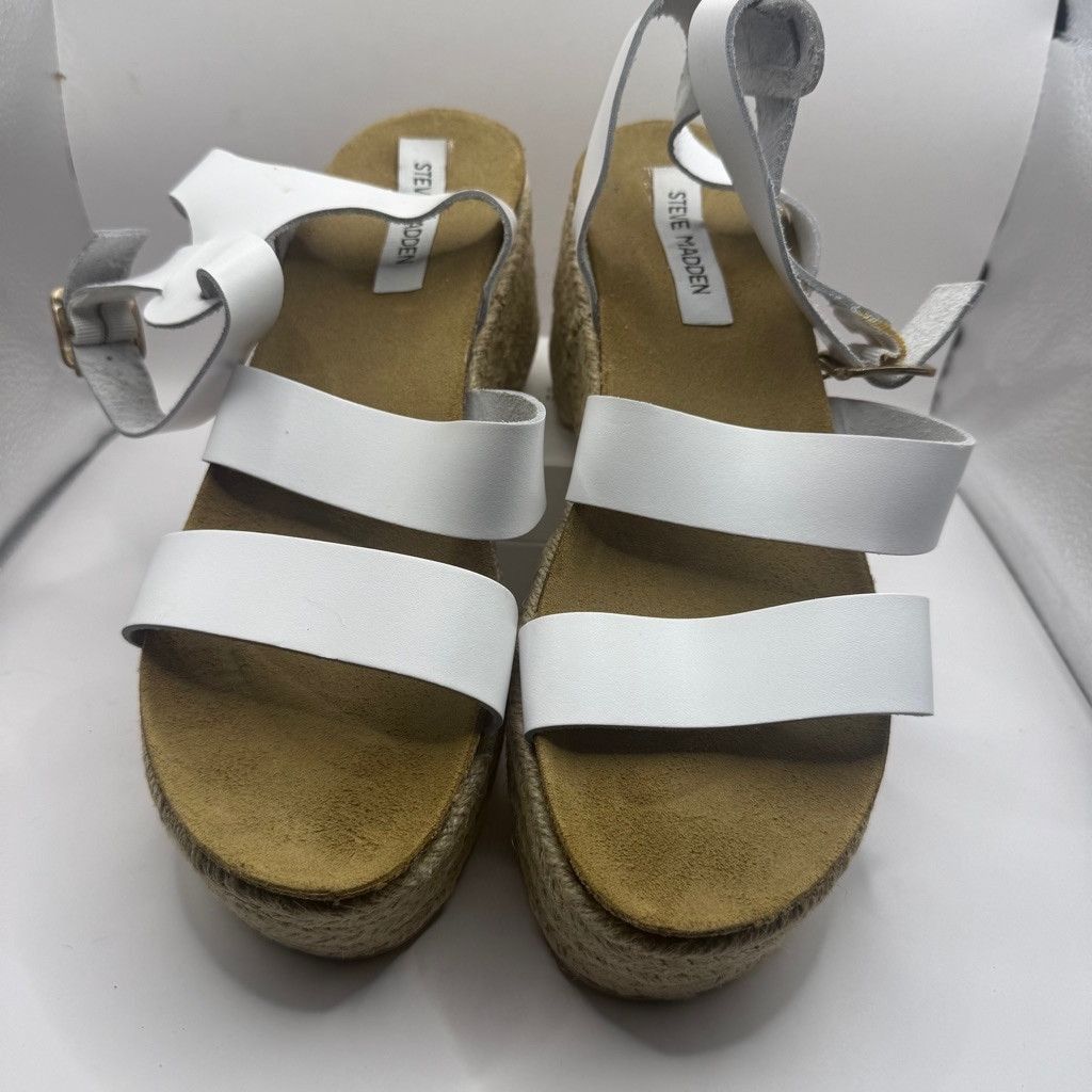 Steve Madden Steve Madden platform white leather sandals 10 Size US 10 / IT 40 - 11 Thumbnail