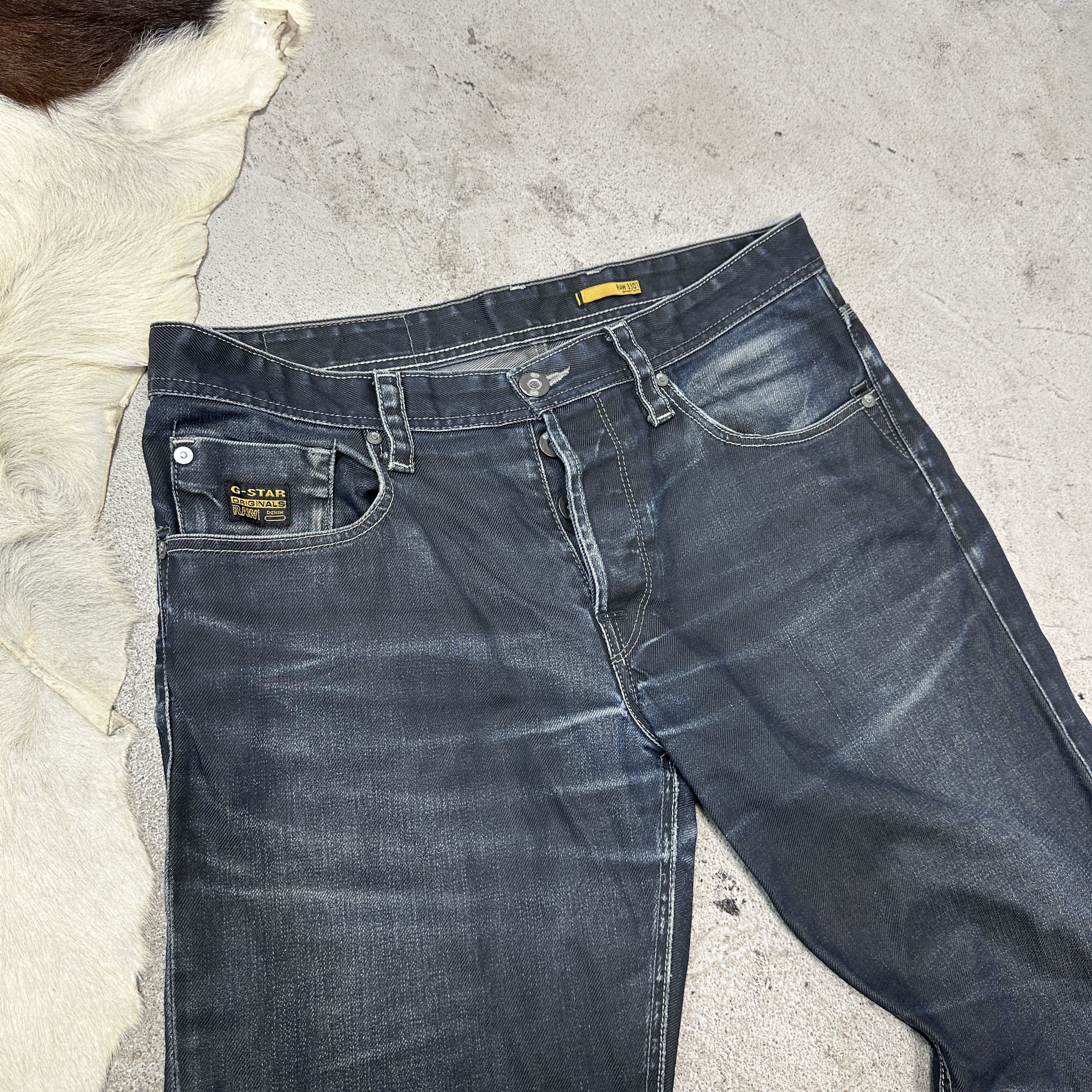 G-Star Vintage Streetwear Denim Waxed G-Star Jeans Y2K Size US 33 - 4 Thumbnail