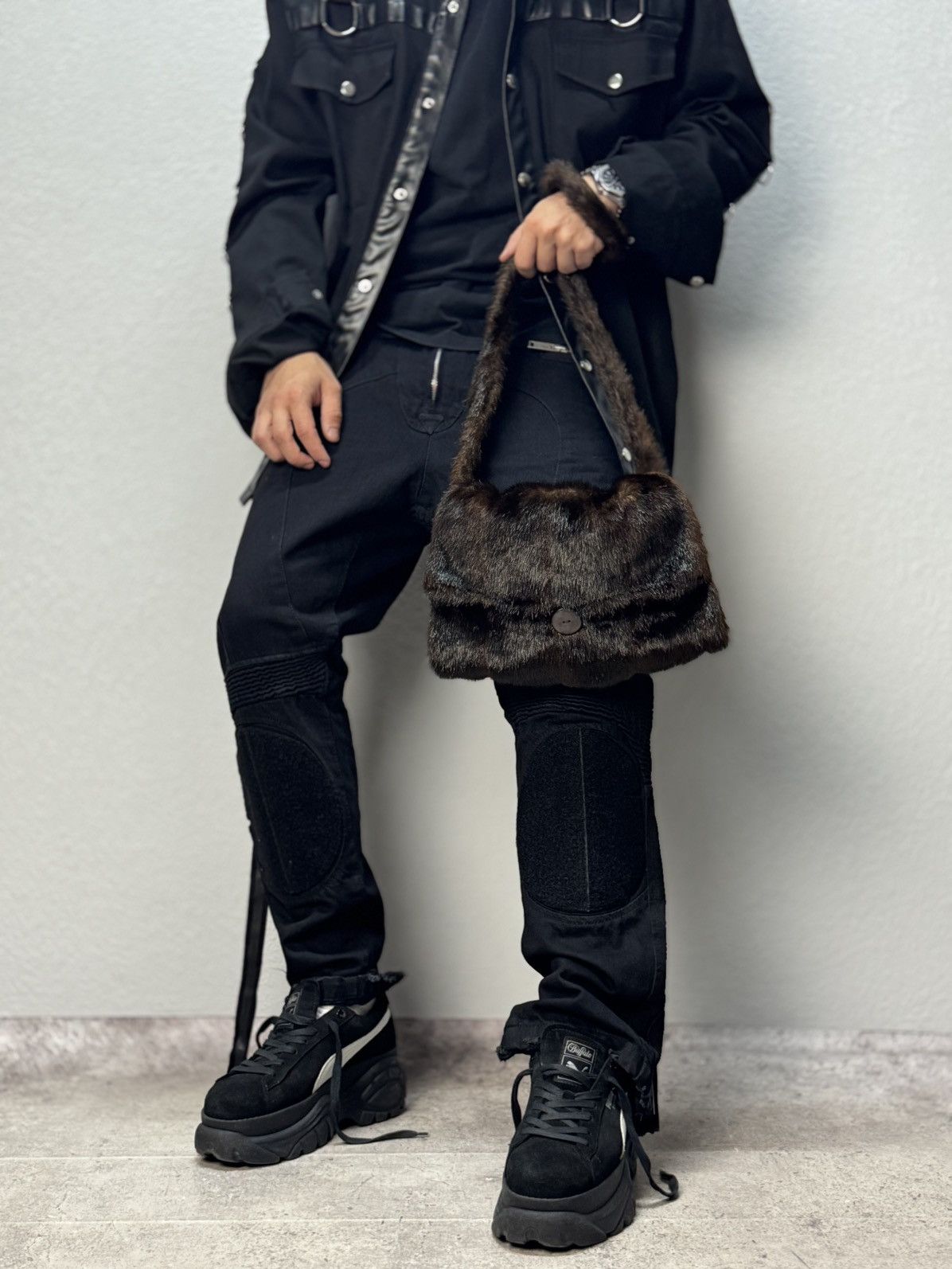 If Six Was Nine Vintage Hysteric Glamour Style Fur Rabbit Opium Bag Gothic Size ONE SIZE - 3 Thumbnail