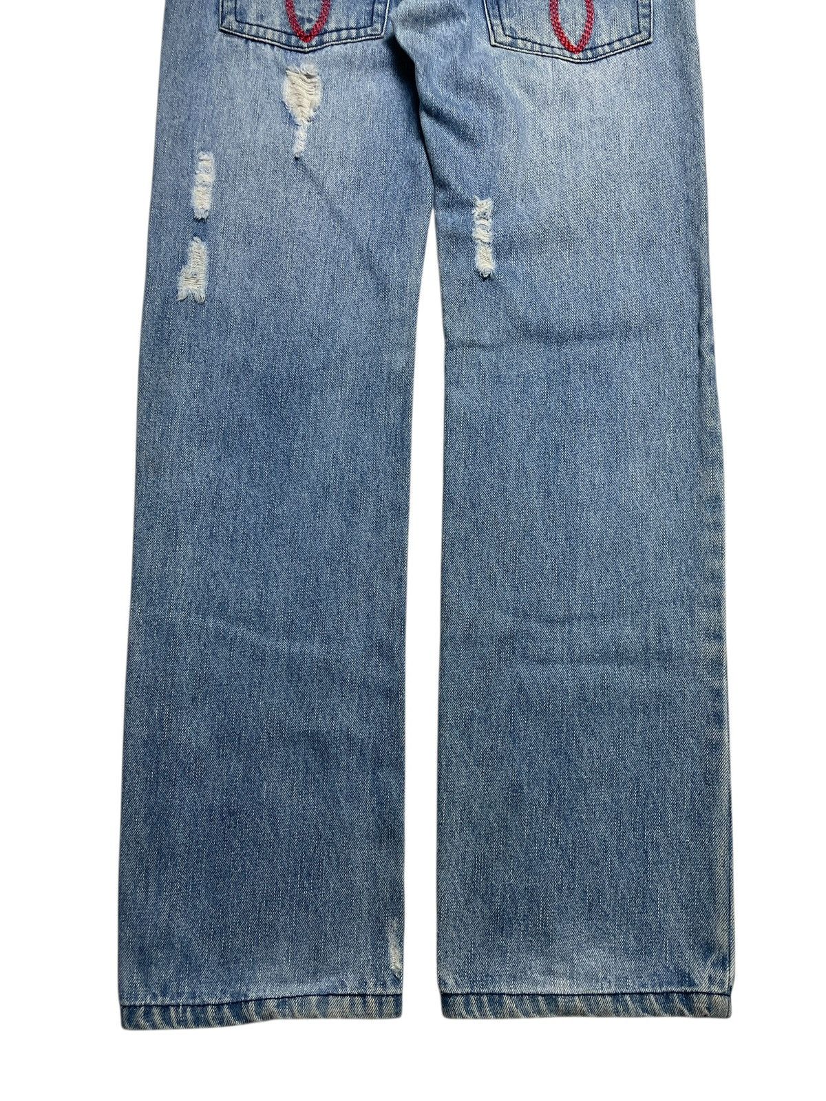 Angel Blue 2000’s Blue Moon Blue - Distressed Lowrise Patch Denim Pants Size US 26 / EU 42 - 9 Thumbnail