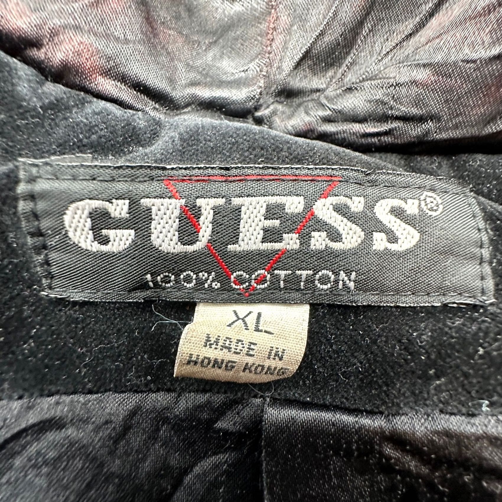 Guess VINTAGE Guess USA Velour Full Zip Jacket Mens XL Velvet Black Hoodie 90s Embroidered Zipper Pocket Hooded Long Sleeve Casual Mens Size US XL / EU 56 / 4 - 6 Thumbnail