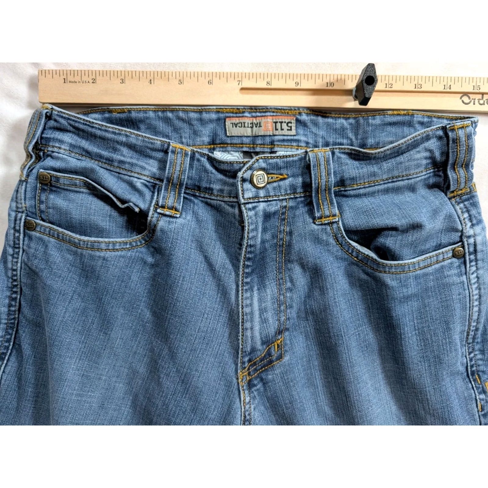 Vintage 5.11 Tactical Defender Stretch Jeans 7-Pocket Blue Denim Mens 30x34 Regular Regular XS? Size US 30 / EU 46 - 2 Thumbnail