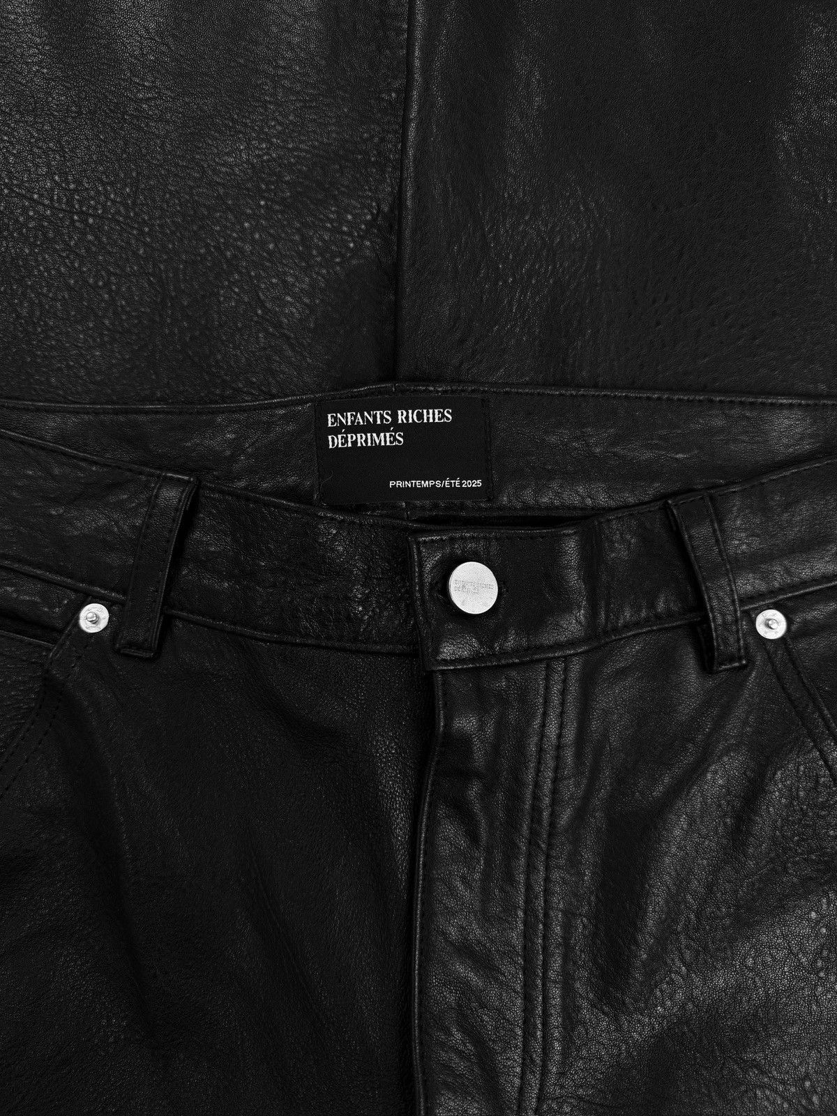 Enfants Riches Deprimes AW25 Enfants Riches Deprimes Wide Black Leather Double Knee Carpenter Pants Size US 32 / EU 48 - 2 Thumbnail