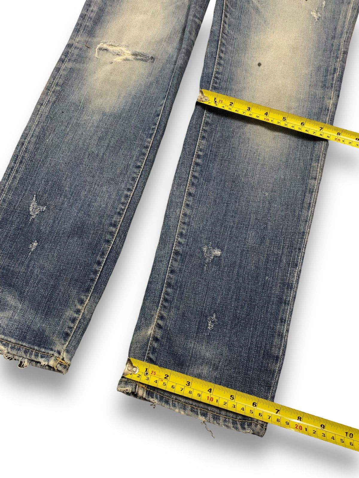 KMRii Vintage Japanese Brand Blue Washed Splatter Distressed Jeans Size US 32 / EU 48 - 18 Thumbnail