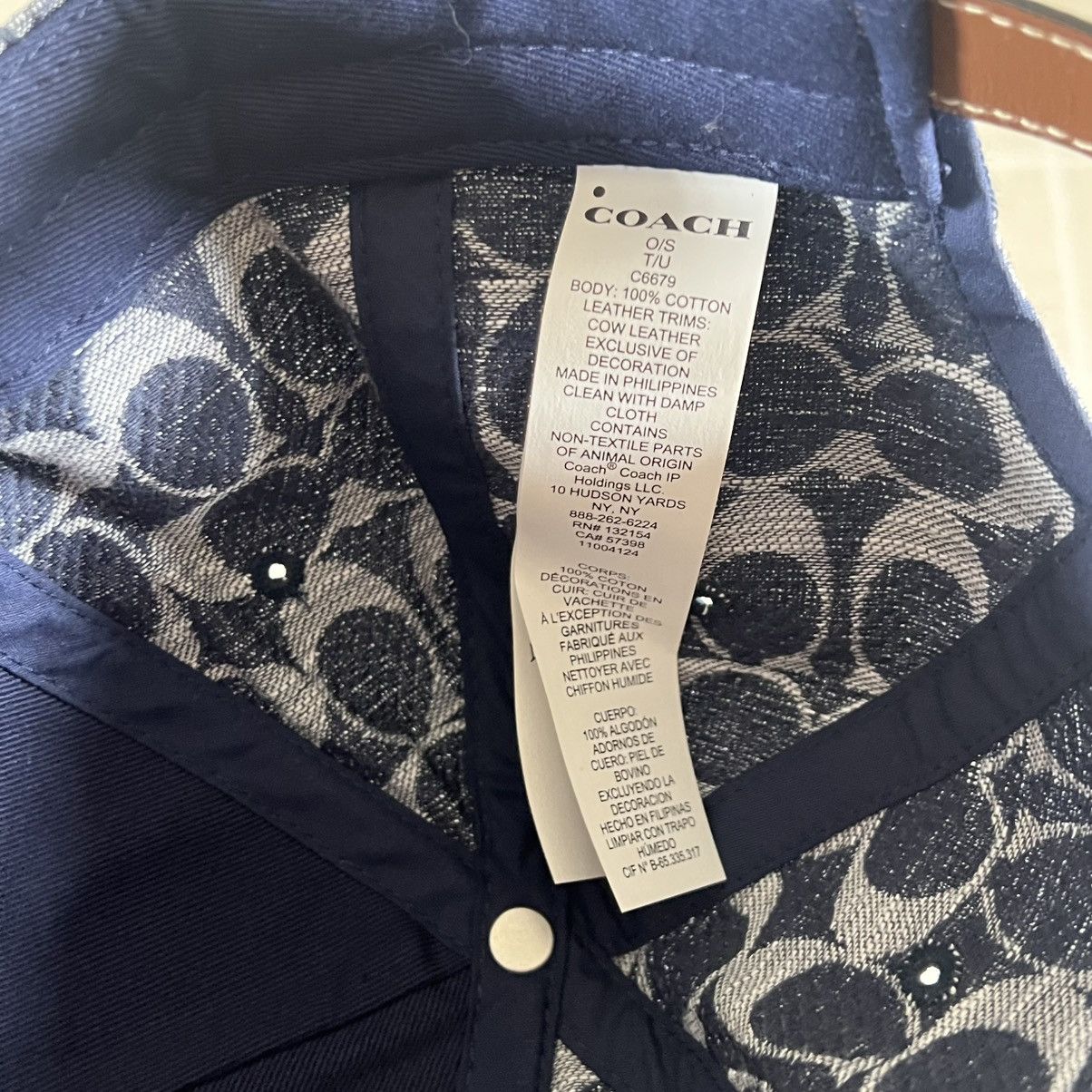 Coach COACH ALLOVER SIGNATURE LOGO JACQUARD BASEBALL CAP HAT Blue Size ONE SIZE - 8 Thumbnail