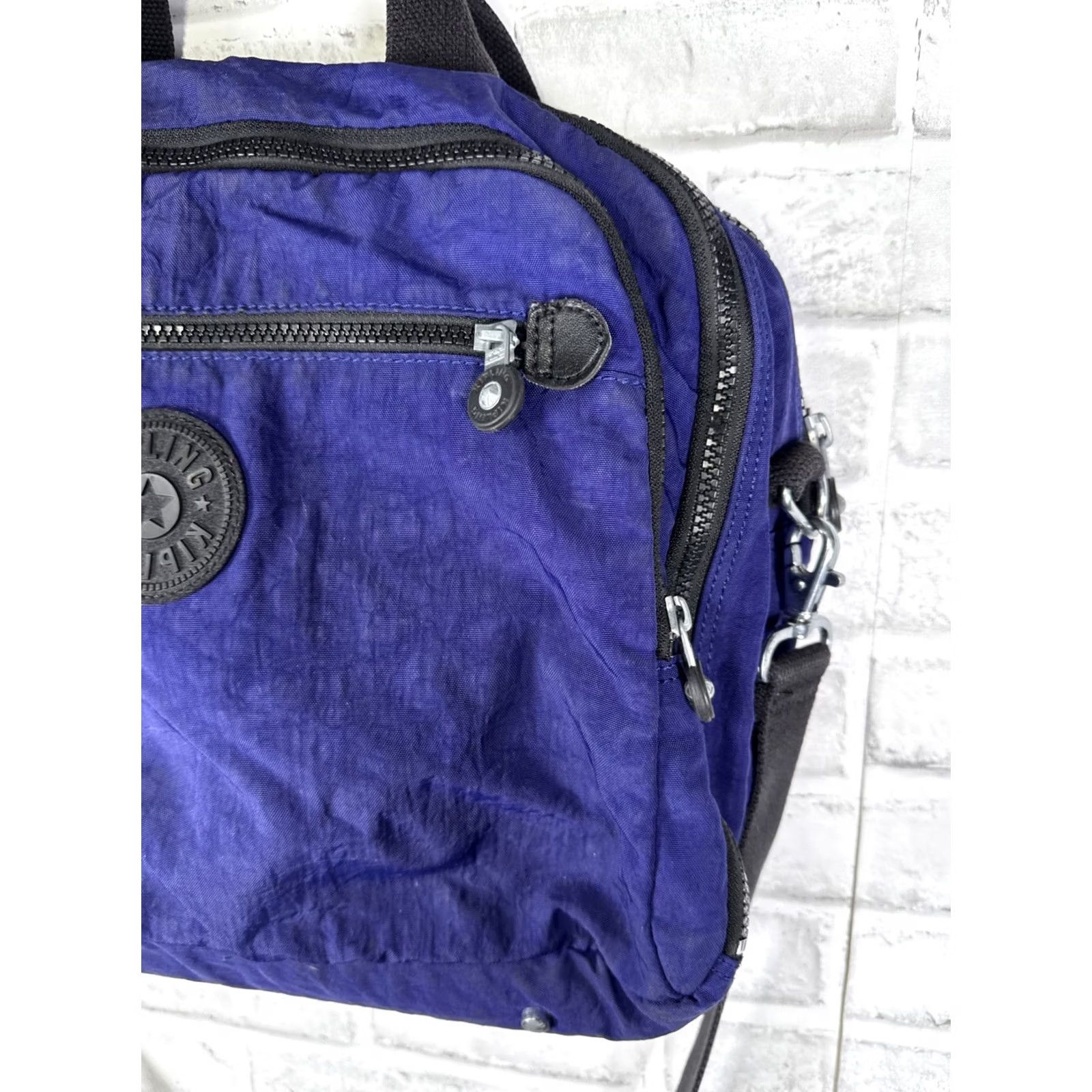 Vintage KIPLING Purple Duffle Bag 15”x14” Women Nylon Purple Duffle Bag 15”x14” Womens Size ONE SIZE - 2 Thumbnail