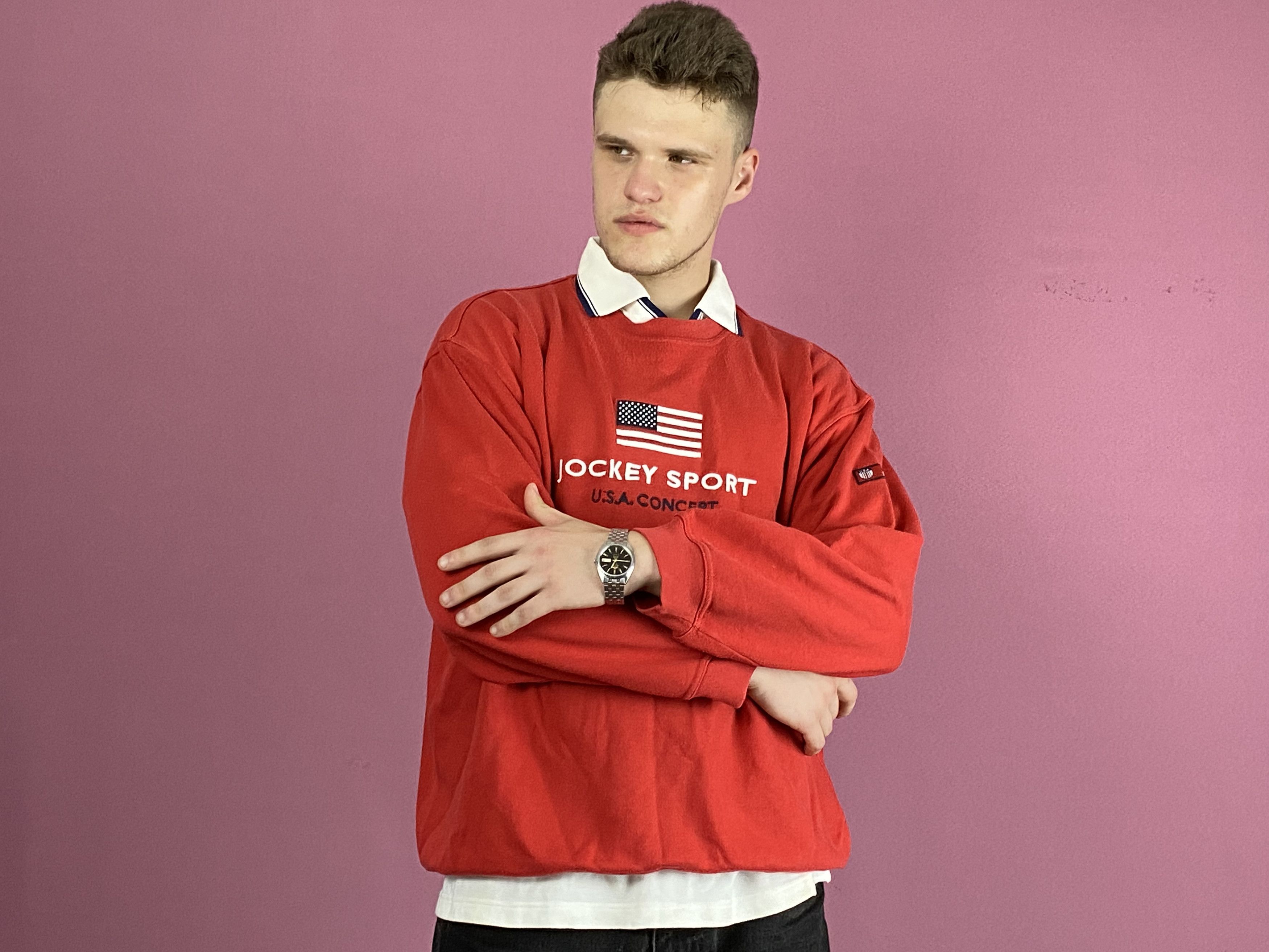 Jockey × Vintage Jockey Vintage Men's Sweatshirt - Size L Size US L / EU 52-54 / 3 - 4 Thumbnail