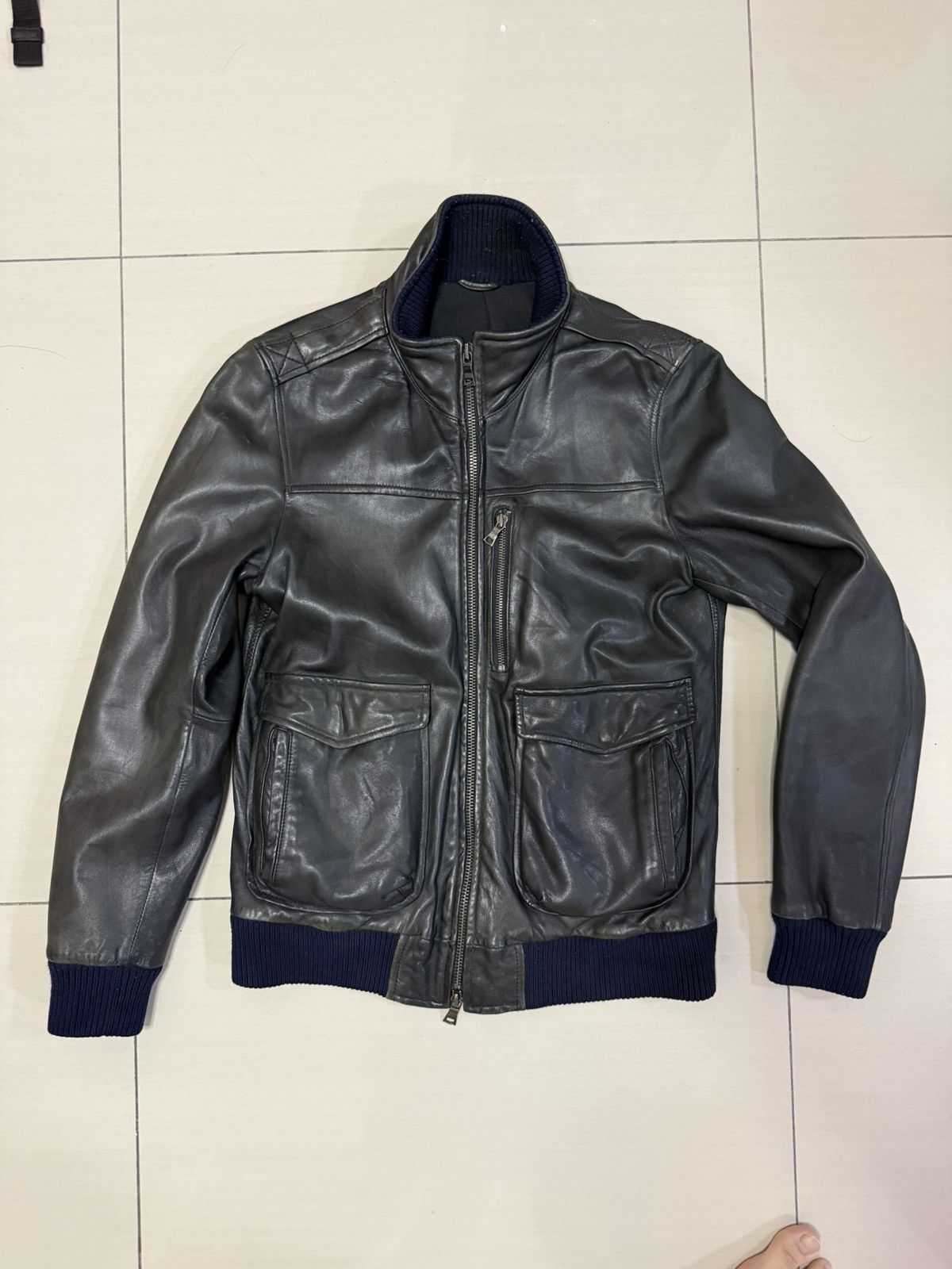 Ships Jet Blue SHIPS JET BLUE Sheepskin Leather Jacket Size US M / EU 48-50 / 2 - 1 Thumbnail