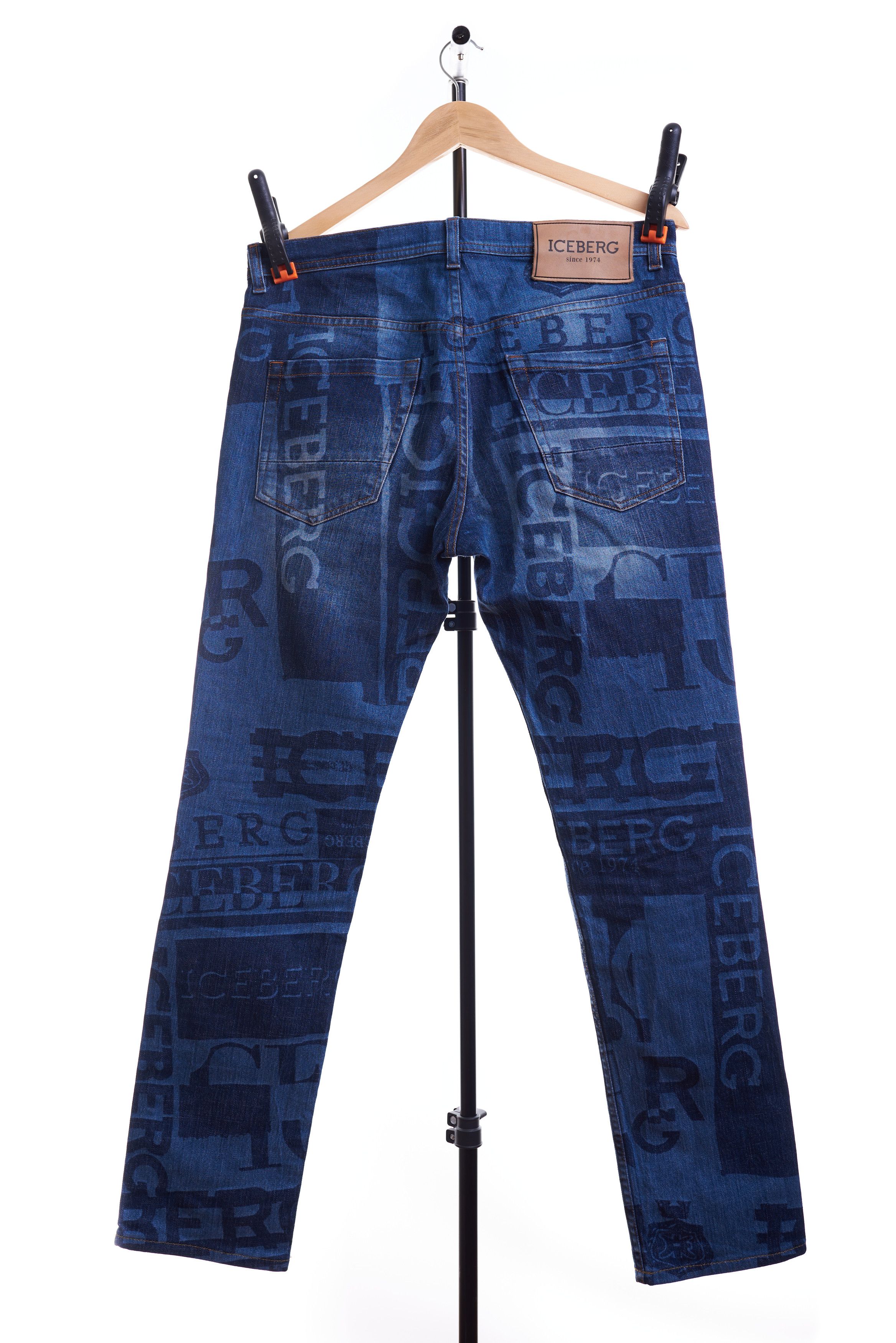 Iceberg Iceberg Monogram Blue Denim Jeans Printed Logo Size 32 Size US 32 / EU 48 - 2 Thumbnail