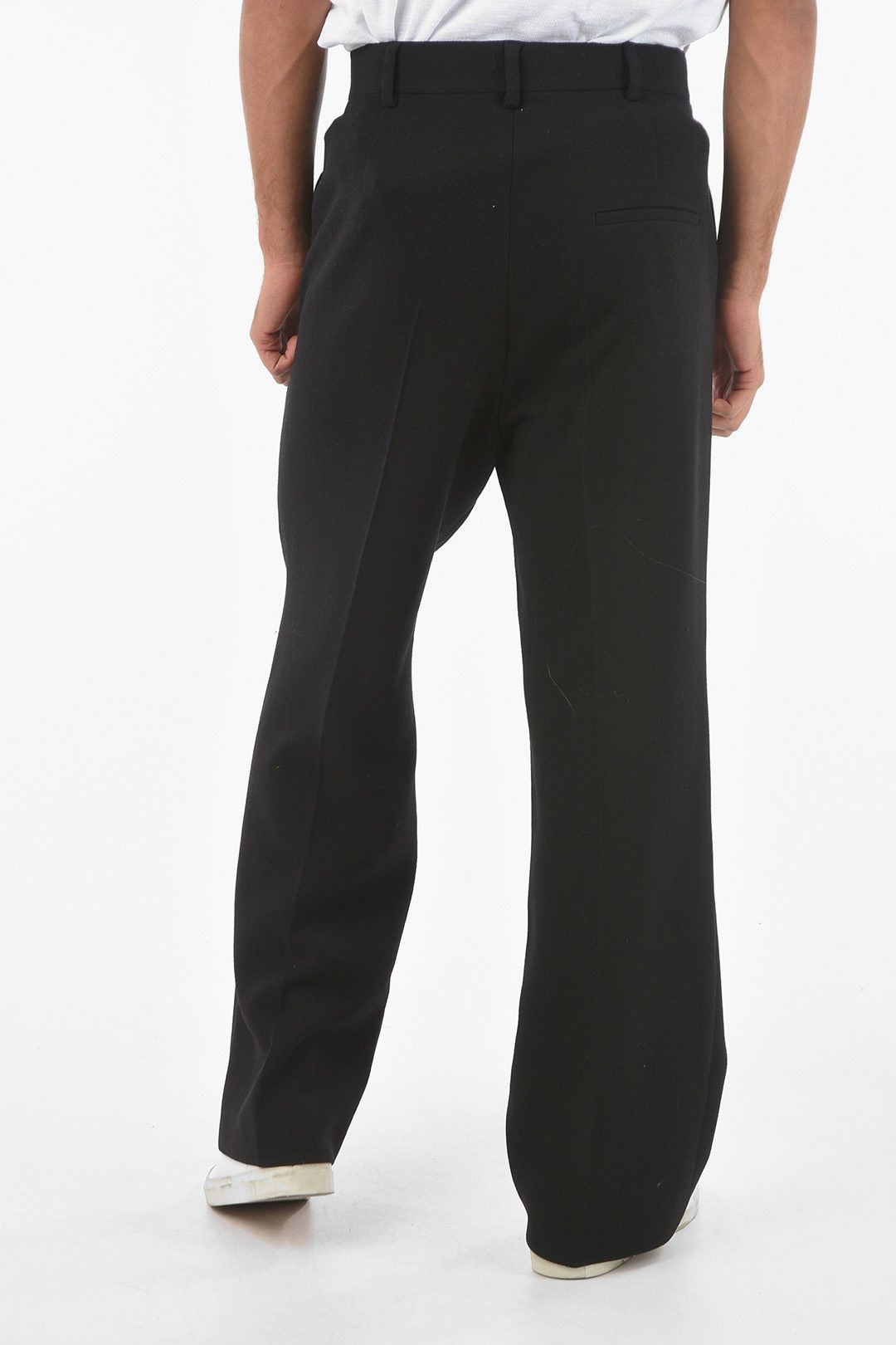 Casablanca Black High-Waisted Merino Wool Pleated Trousers Size US 38 / EU 54 - 2 Thumbnail