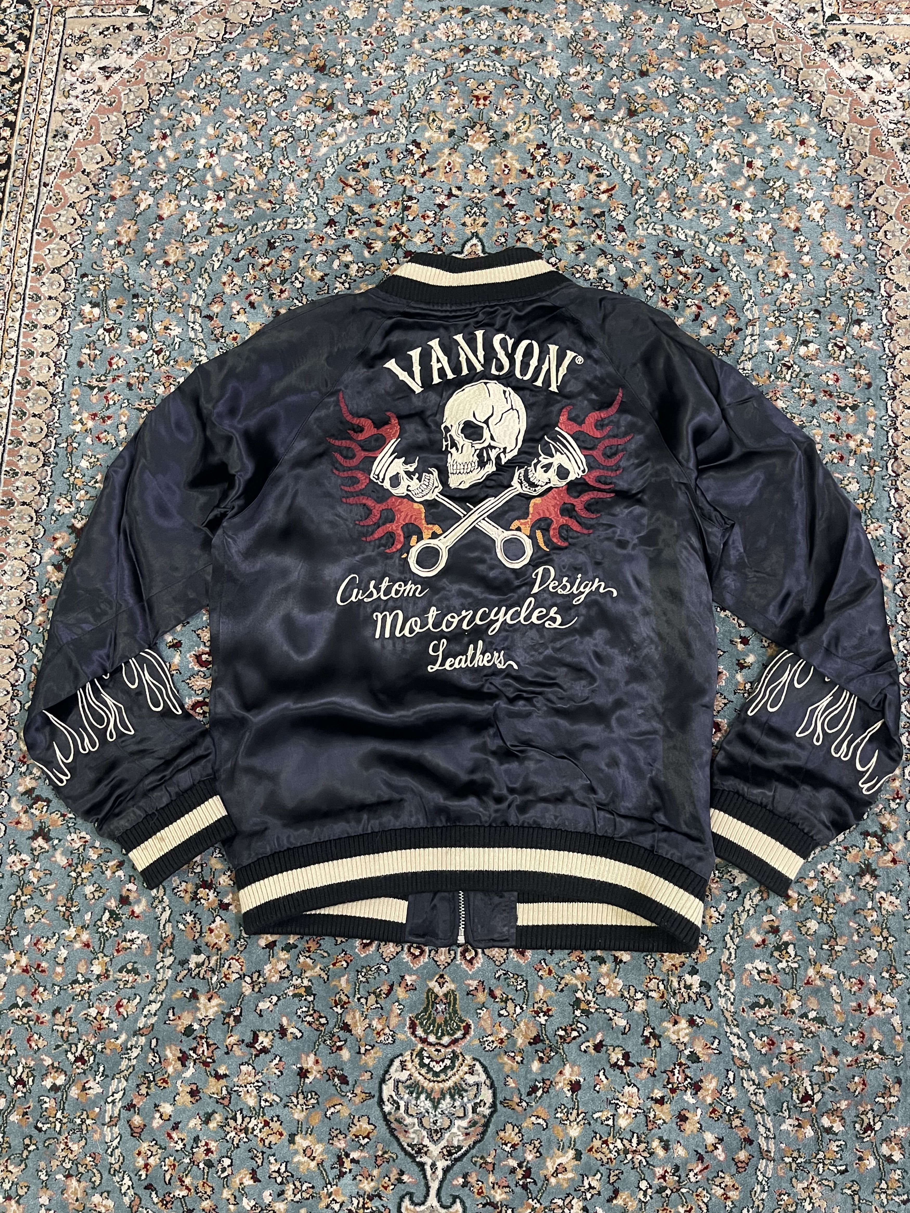 Vanson Leathers RARE Vanson Sukajan Sourvenir Satin Jacket Embroidery Size US S / EU 44-46 / 1 - 17 Thumbnail