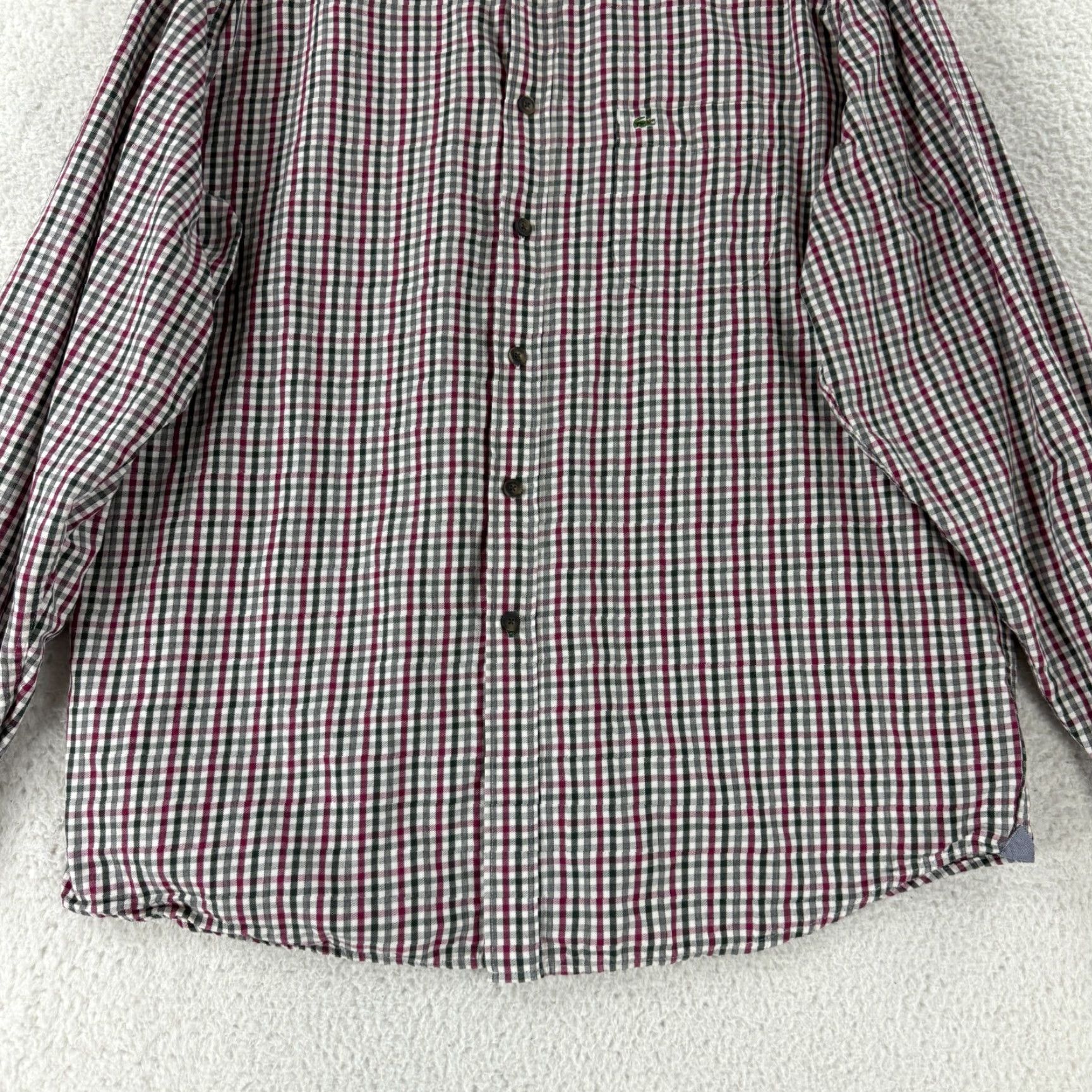Lacoste Lacoste Button-Up Shirt Mens XL Black Plaid Long Sleeve 100% Cotton Regular Size US XL / EU 56 / 4 - 4 Thumbnail