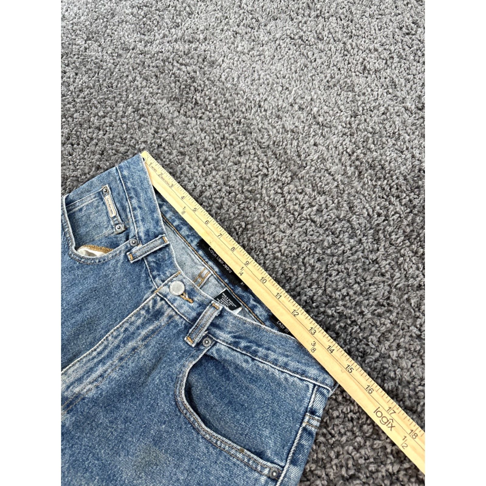 Calvin Klein VINTAGE Calvin Klein Jeans Size 31x28 Regular Men Blue Stone Wash Easy Fit Straight 31 28 Mens Jeans Size US 31 - 4 Thumbnail