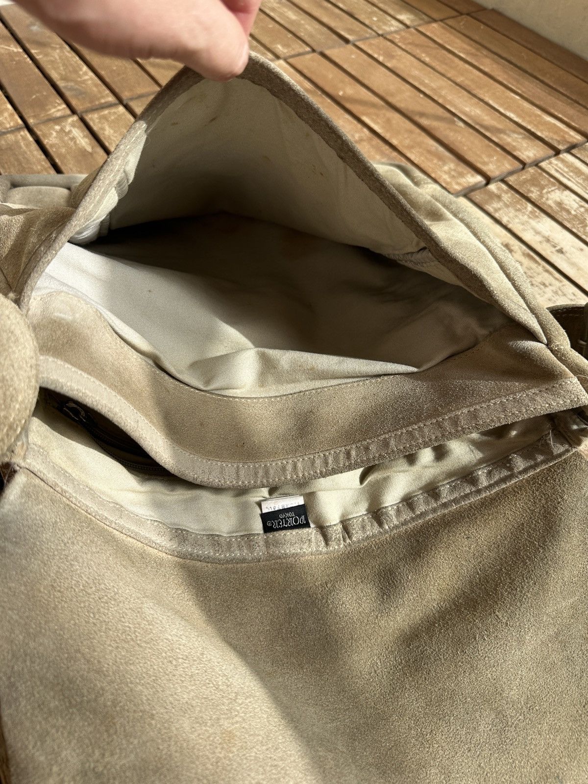Porter Porter Tokyo Suede Messenger Bag Beige Size ONE SIZE - 7 Thumbnail